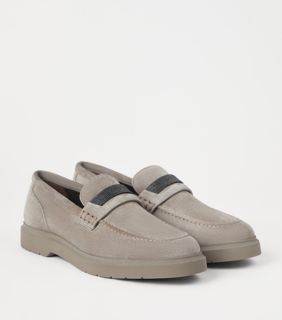 Suede Monili Penny Loafers C5859 Image 4