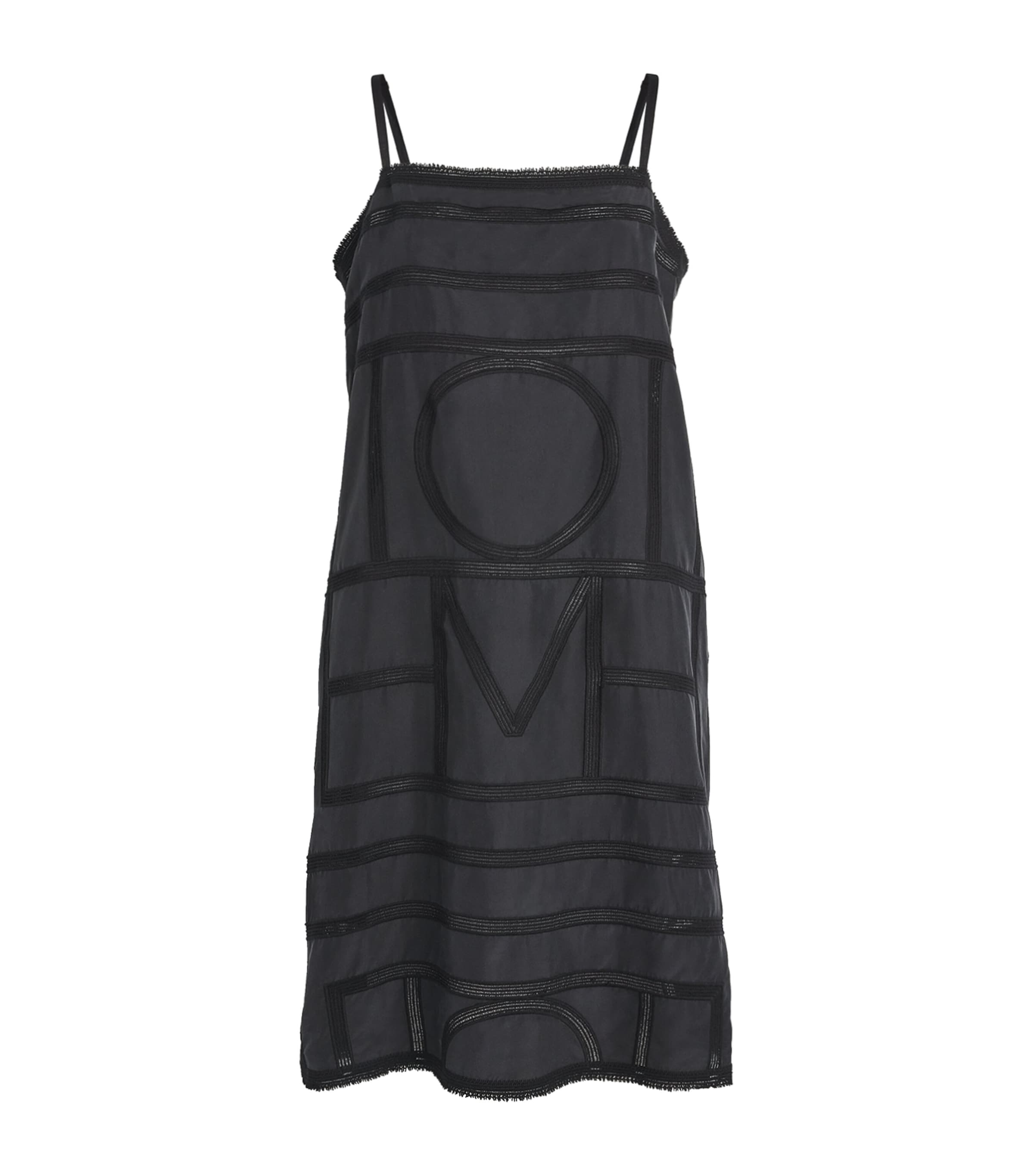 Toteme Womens Silk Monogram Midi Dress Black Image 1