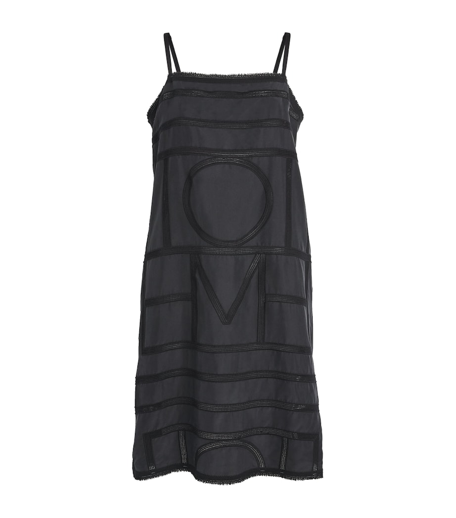 Toteme Womens Silk Monogram Midi Dress Black Image 1
