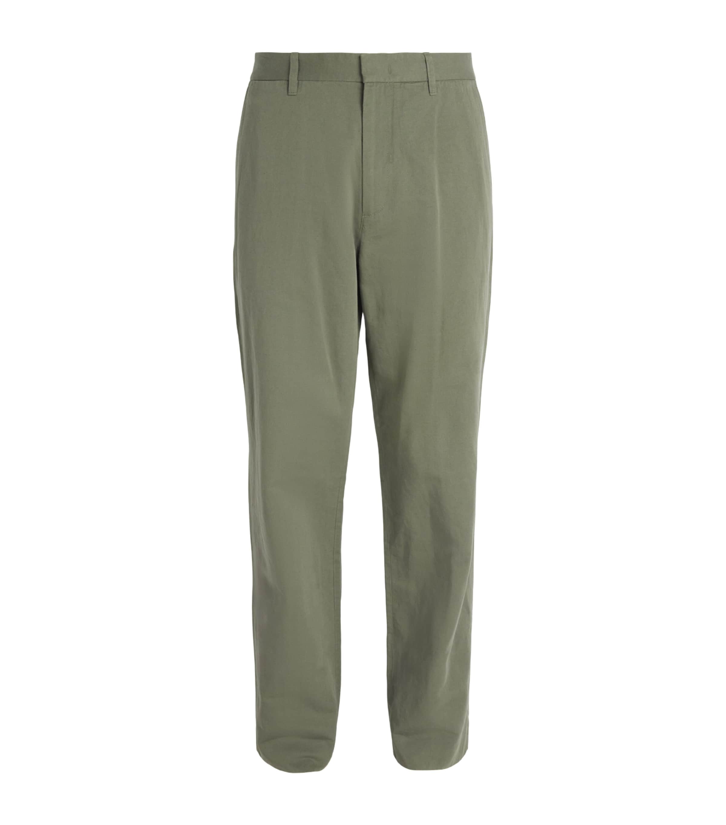 Vince Mens Cotton-Linen Louie Chinos Coulter Green Image 1
