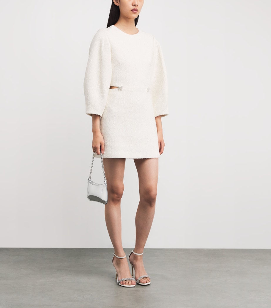 Tweed Balloon-Sleeved Mini Dress ECRU Image 2