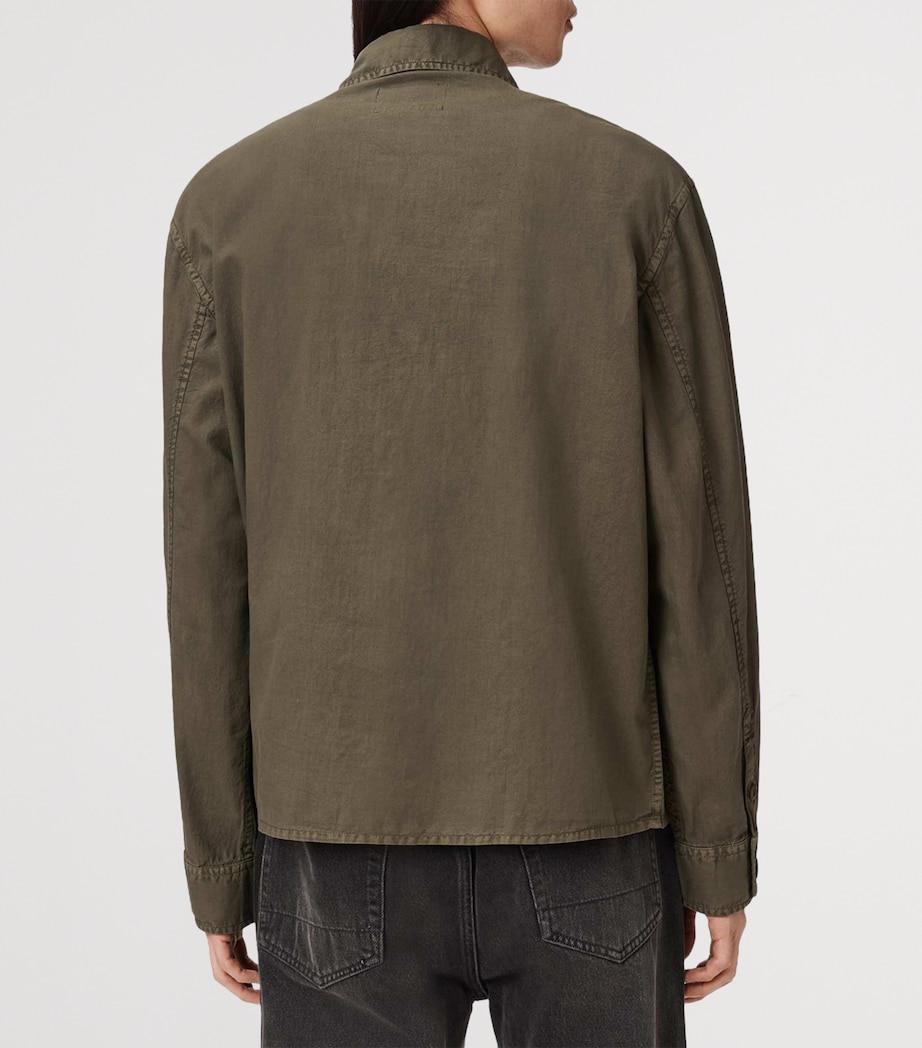 AllSaints Mens Organic Cotton Strand Shirt Mangrove Green Image 4
