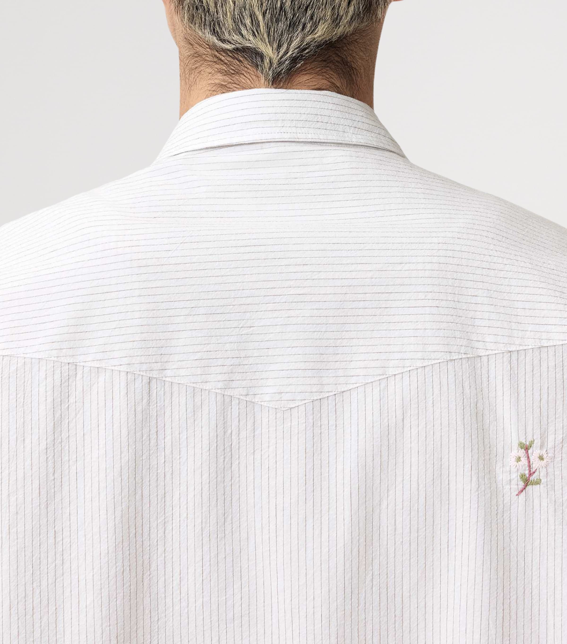 AllSaints Mens Organic Cotton Portman Shirt Off White Image 8