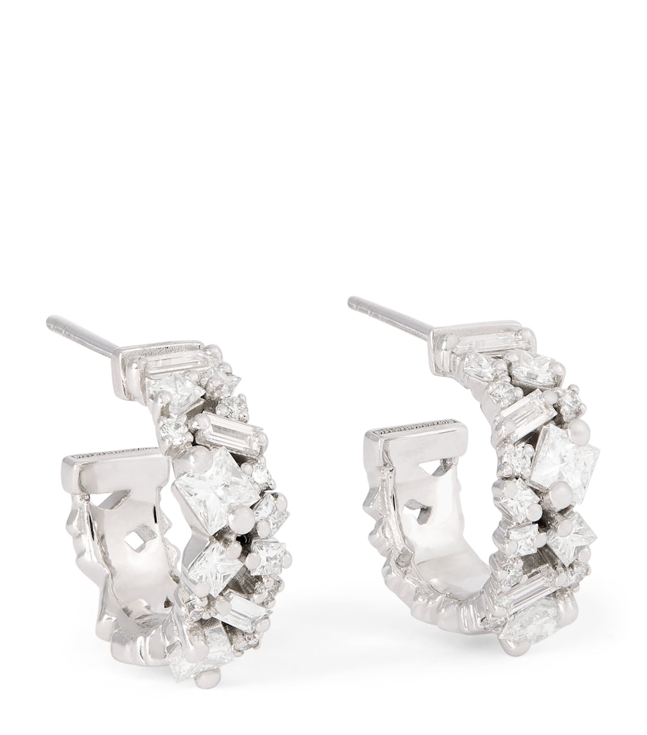 Suzanne Kalan White Gold and Diamond La Fantaisie Hoop Earrings Wg/wd Image 1