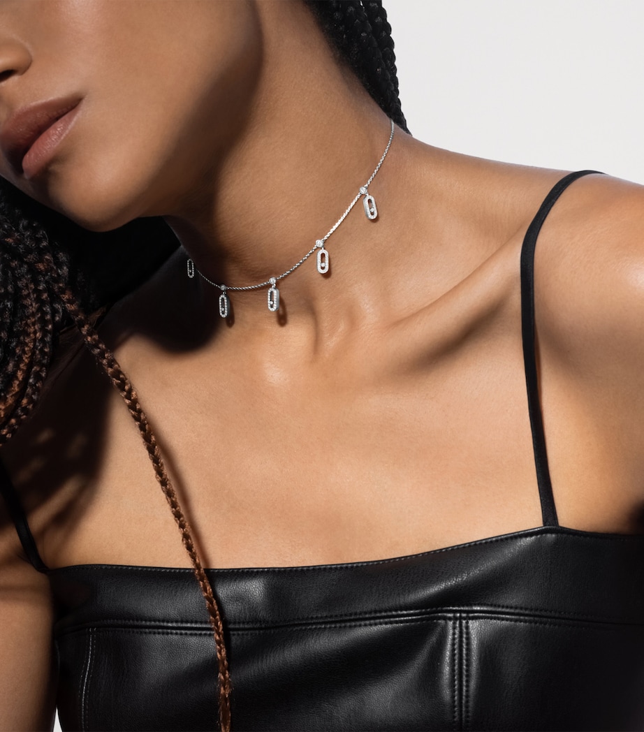 Messika Move Uno White Gold and Diamond Pavé Necklace White Gold Image 1