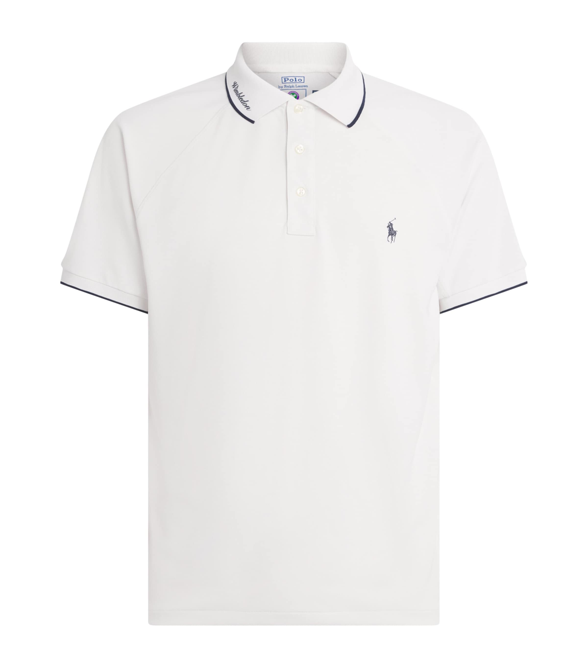 RLX Ralph Lauren Mens x Wimbledon Performance Piqué Polo Shirt Ceramic White Image 1