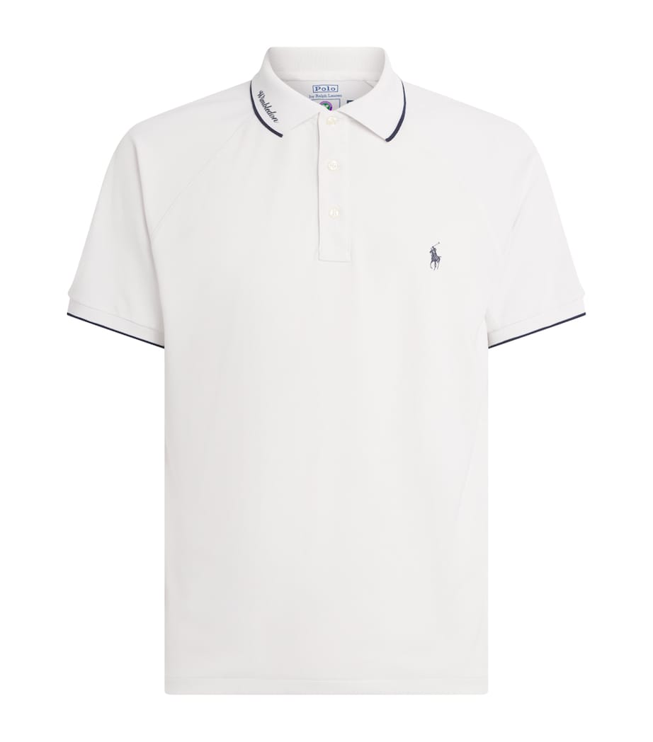 RLX Ralph Lauren Mens x Wimbledon Performance Piqué Polo Shirt Ceramic White Image 1