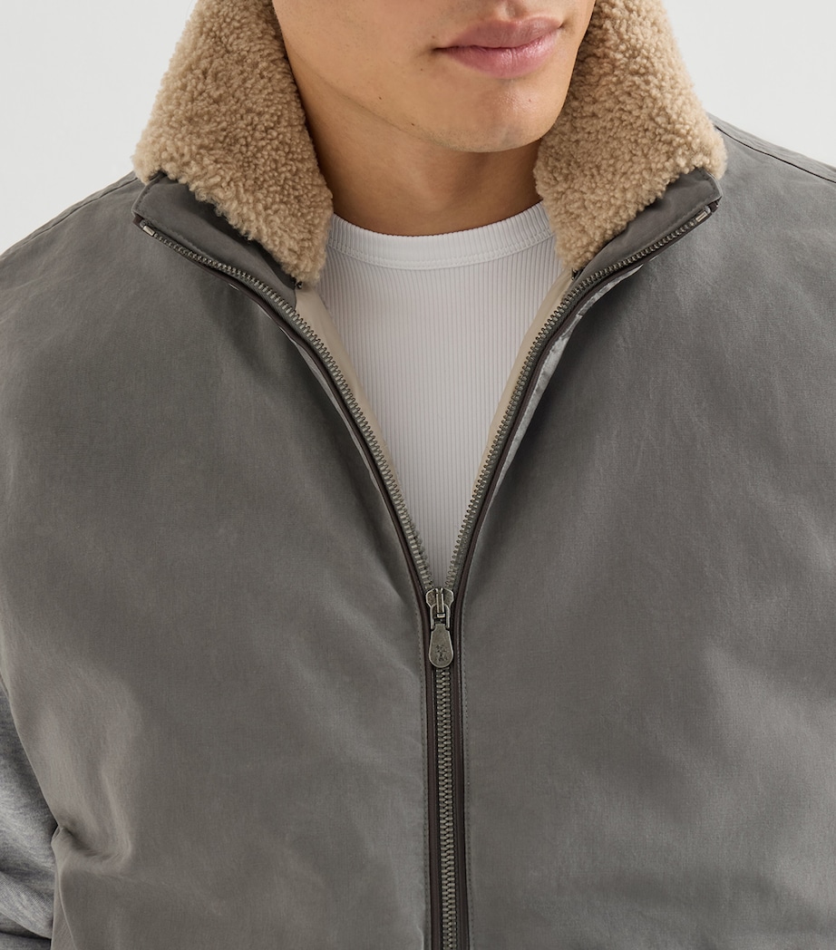 Brunello Cucinelli Mens Waxed Techno Down-Filled Gilet Image 6