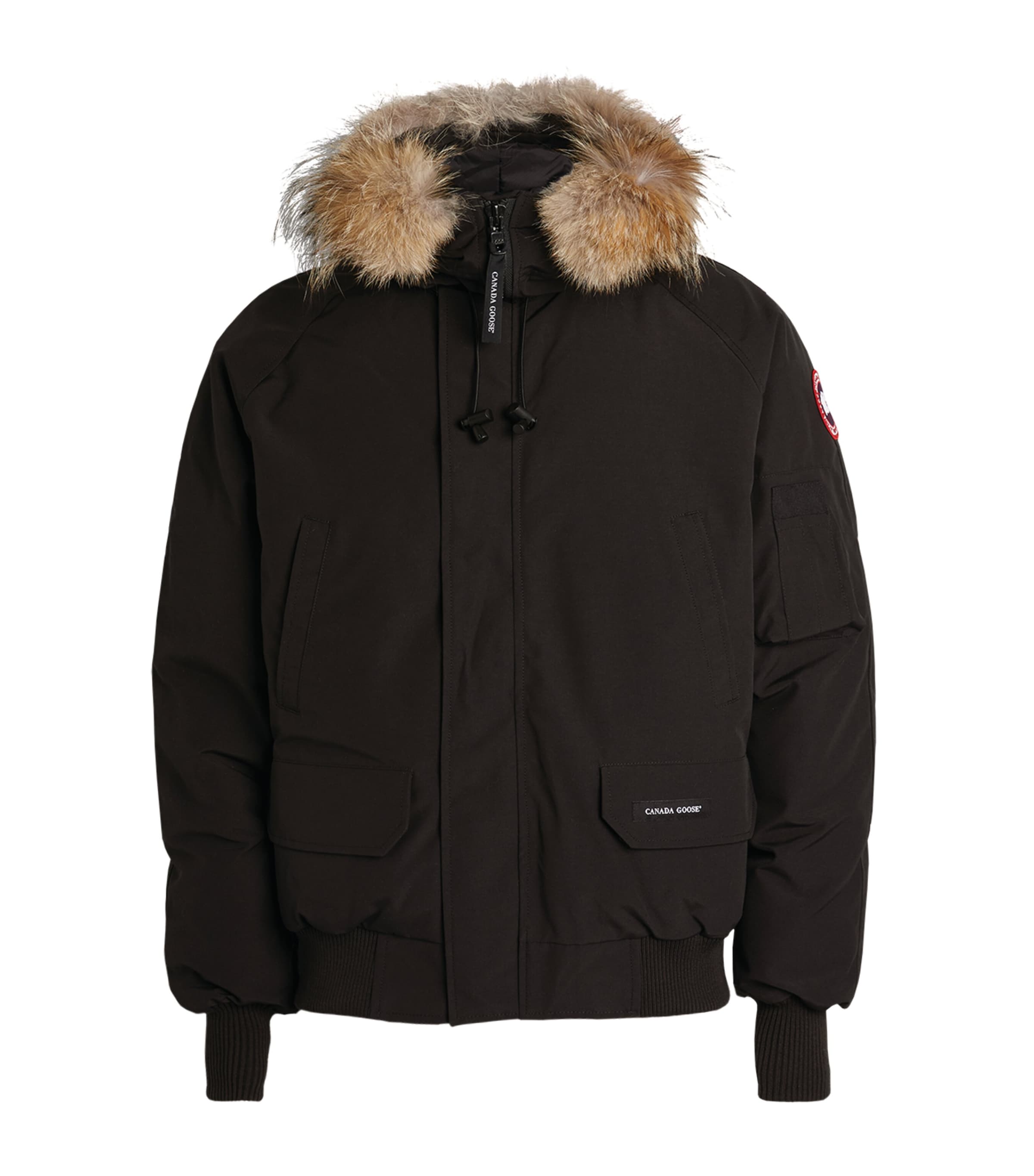 Canada Goose Black Fur-Trim Chilliwack Bomber Jacket Harrods AE