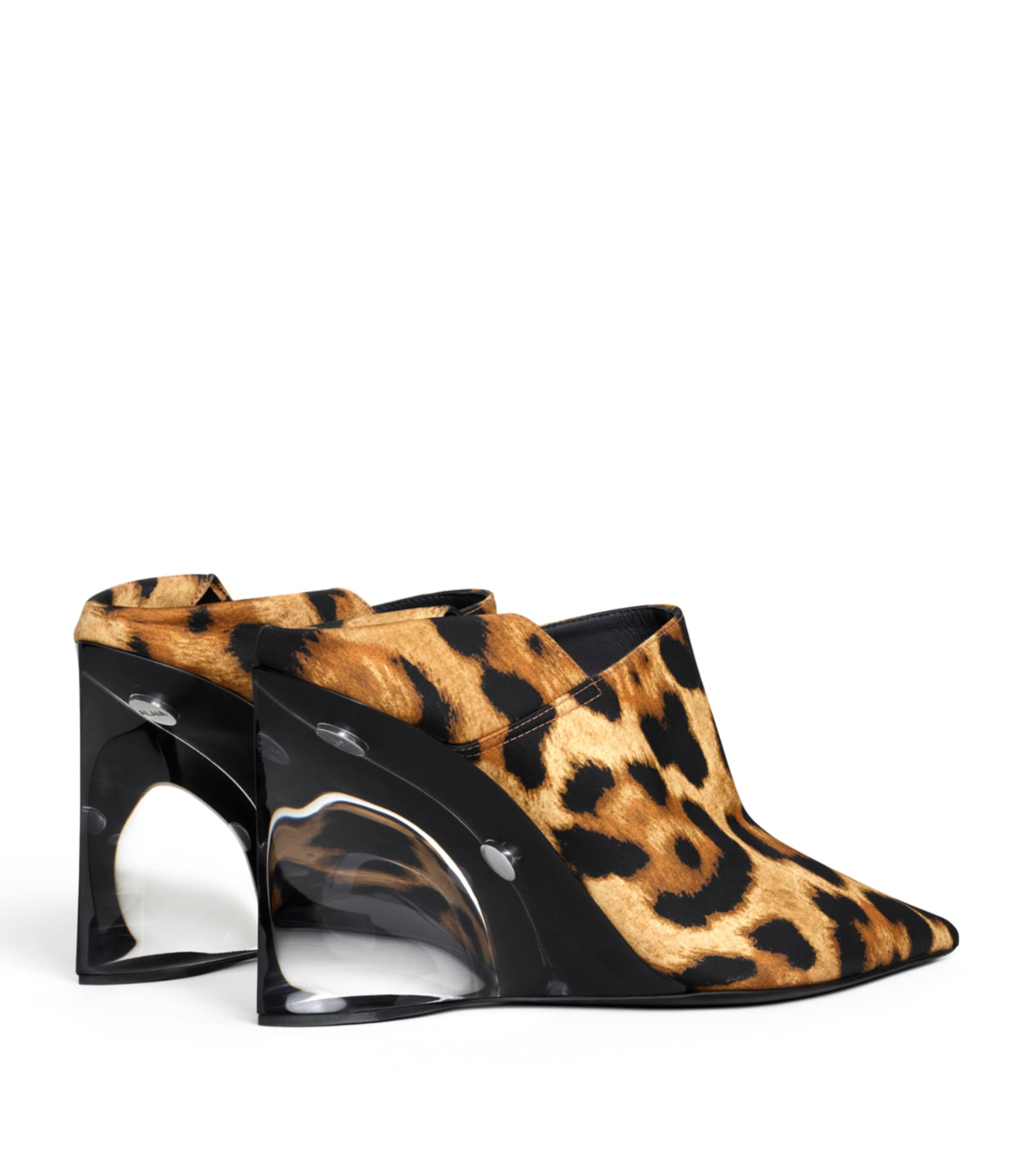 Alaïa Ocelot Print Invisible Wedge Mules 90 Noir/caramel Image 3