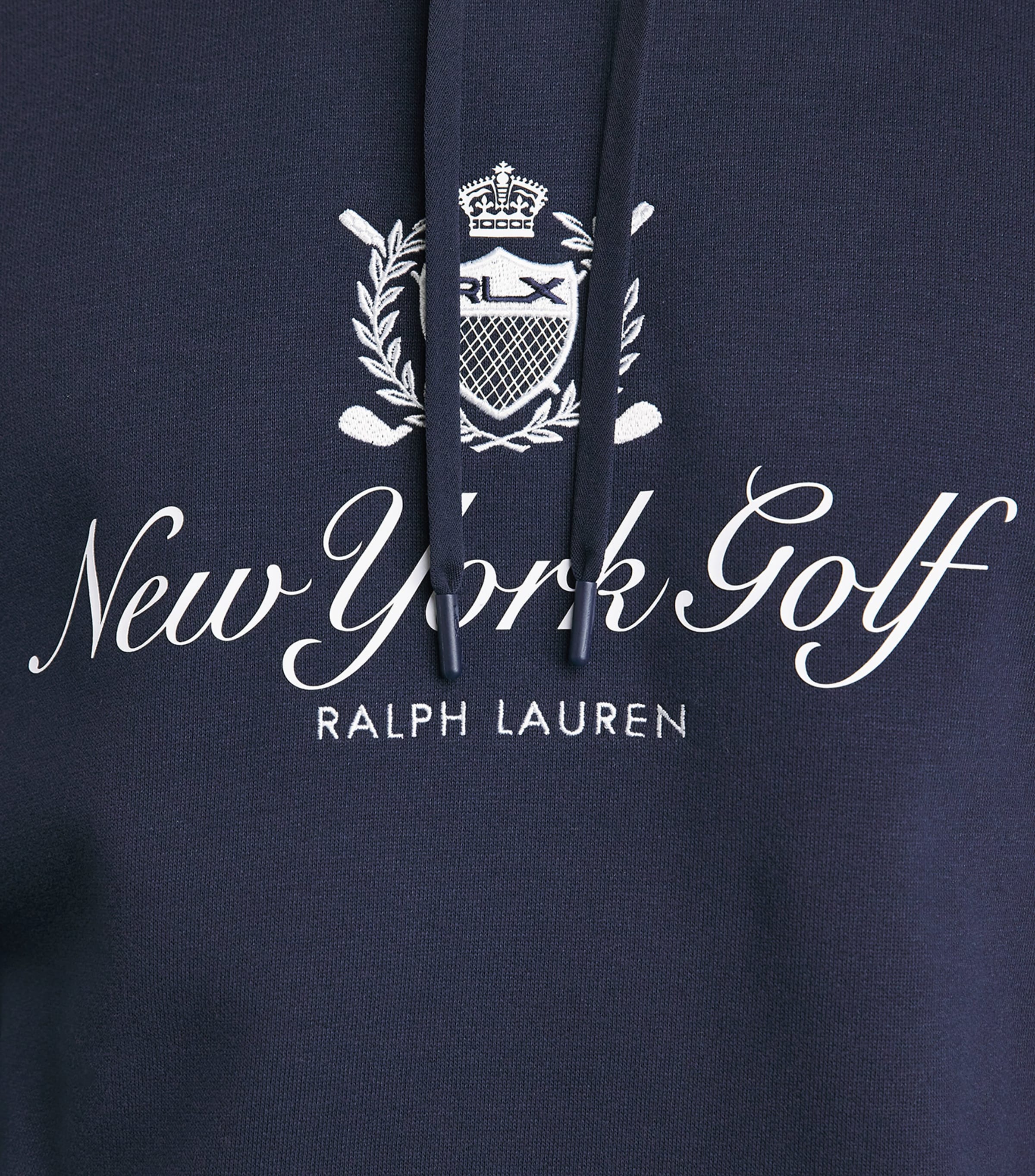 RLX Ralph Lauren Mens Cotton-Blend Hoodie Refined Navy Image 3