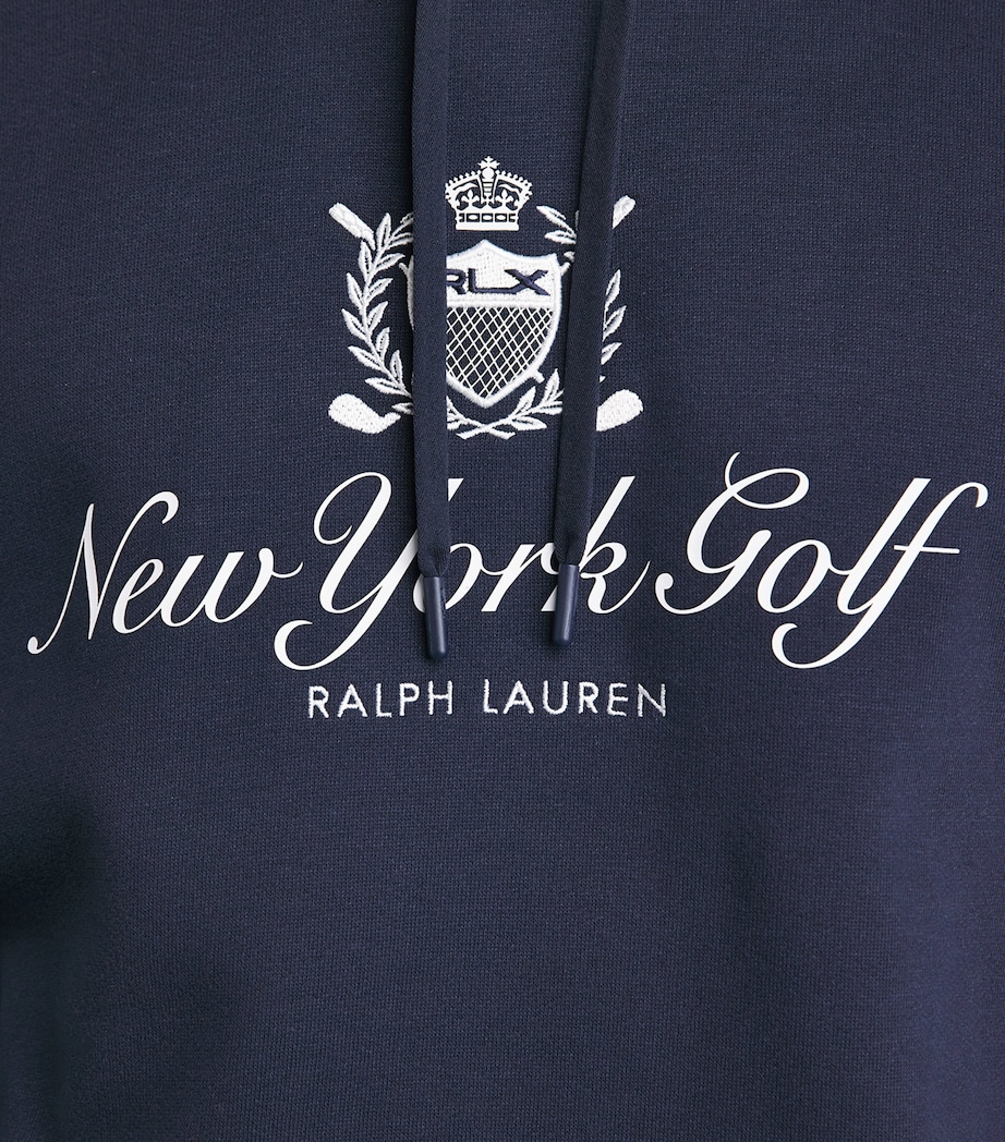RLX Ralph Lauren Mens Cotton-Blend Hoodie Refined Navy Image 3