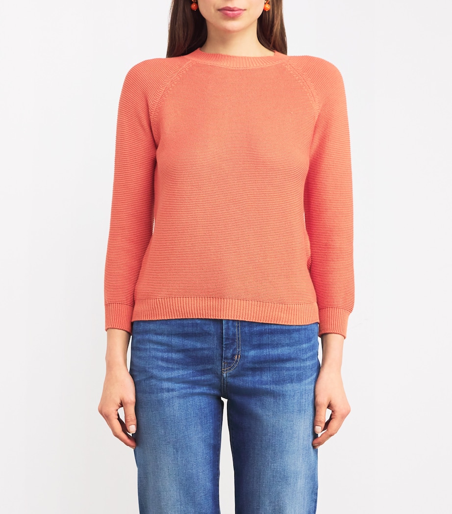 Cotton Crew-Neck Sweater ORANGE Image 3