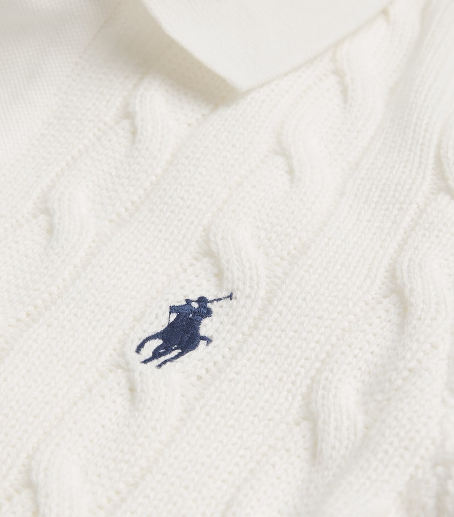 Cable-Knit Polo Shirt WHITE Image 5