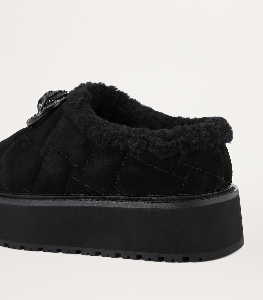 Suede Chelsea Flatform Slippers BLACK Image 2