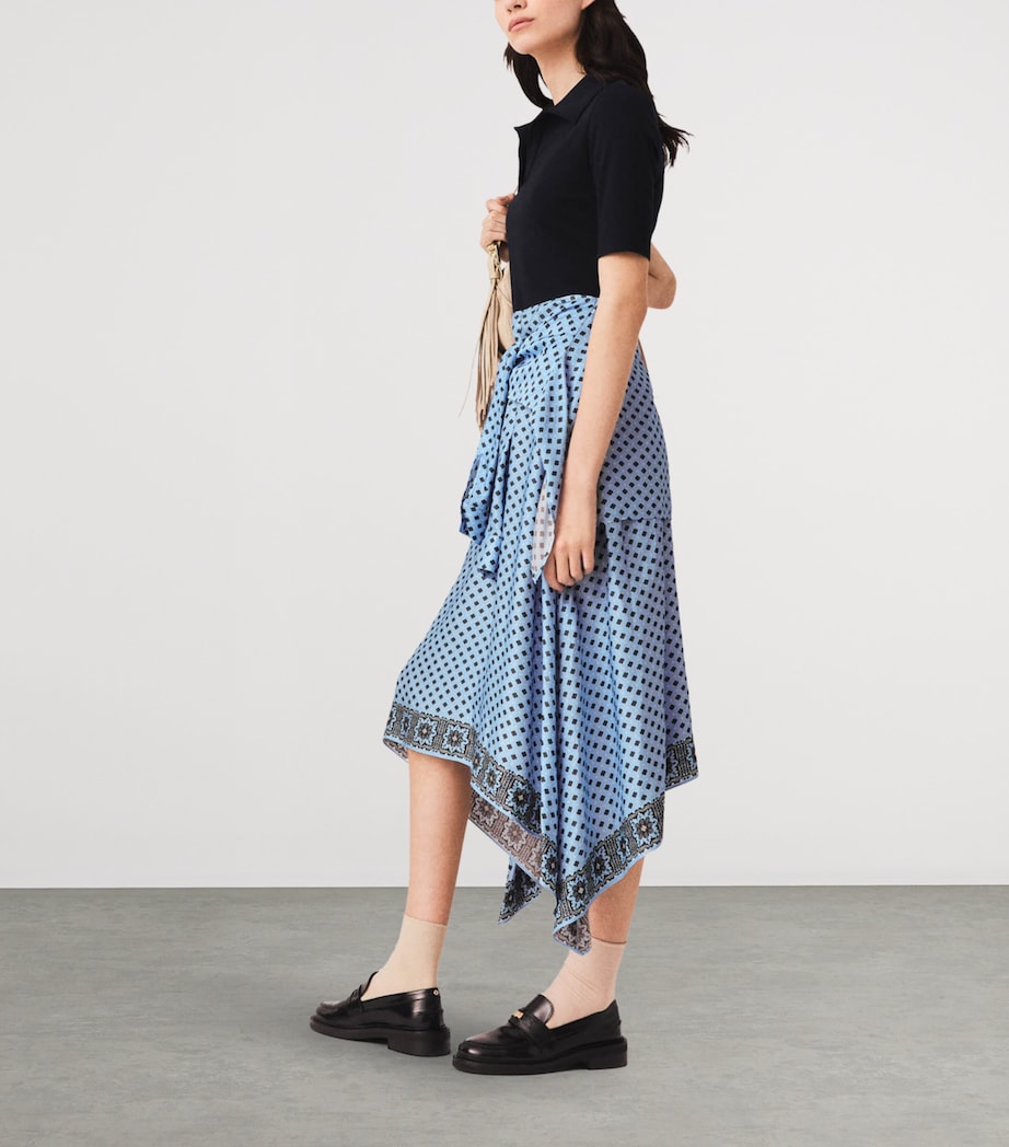 Maje Womens Printed Midi Shirt Dress Light Blue Image 3