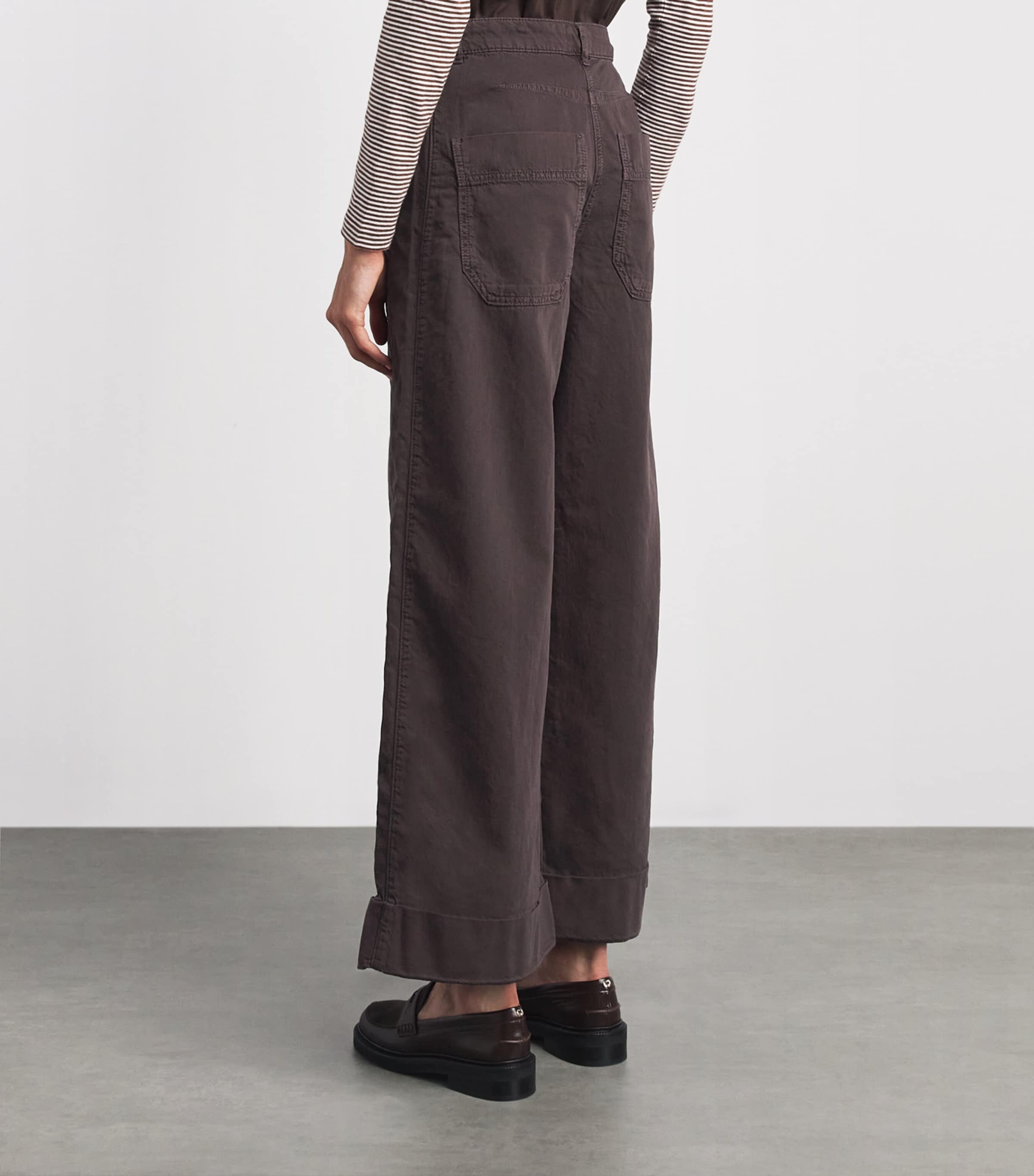 ME+EM Womens Cotton Trainer Grazer Trousers Cocoa Brown Image 5