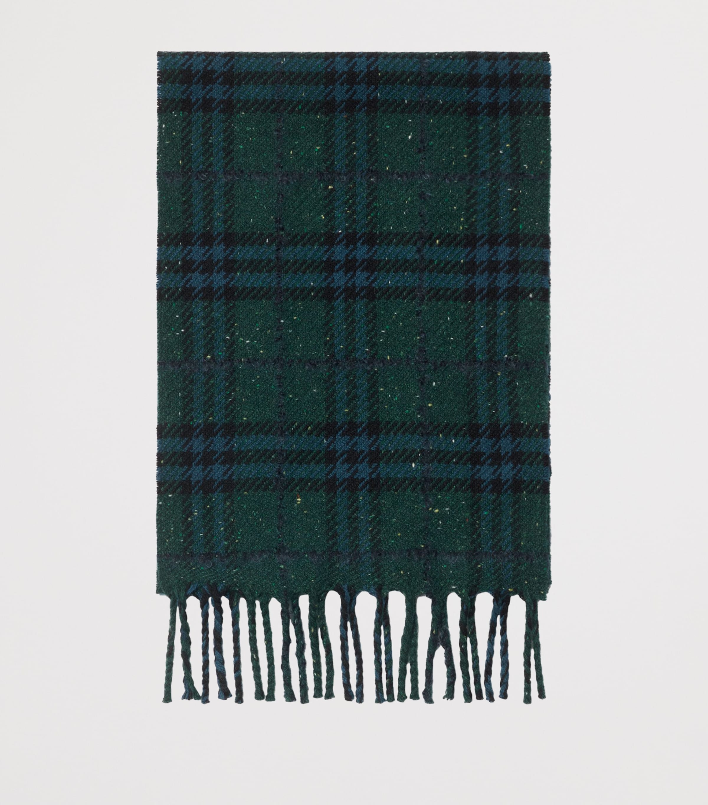 Cashmere-Blend Speckled Check Scarf DARK GREEN Image 3