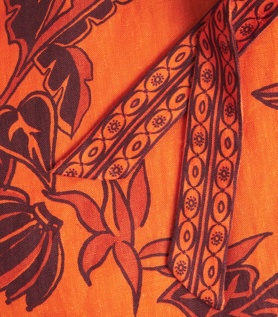 ALEMAIS Womens Linen Boathouse Shift Dress Orange Image 6