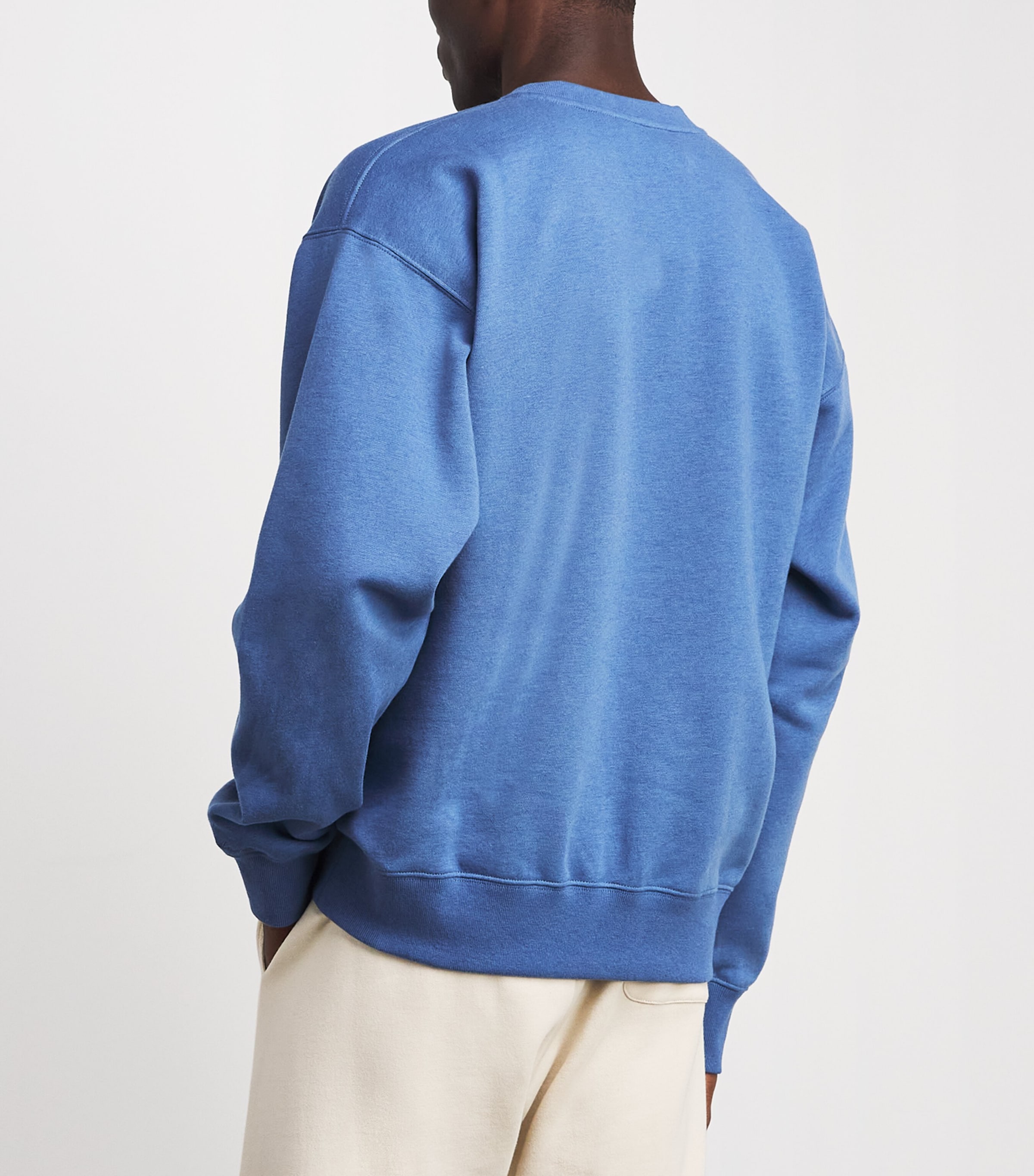 Ralph Lauren Purple Label Mens Cotton-Cashmere Polo Bear Sweatshirt Blue Horizon Image 5