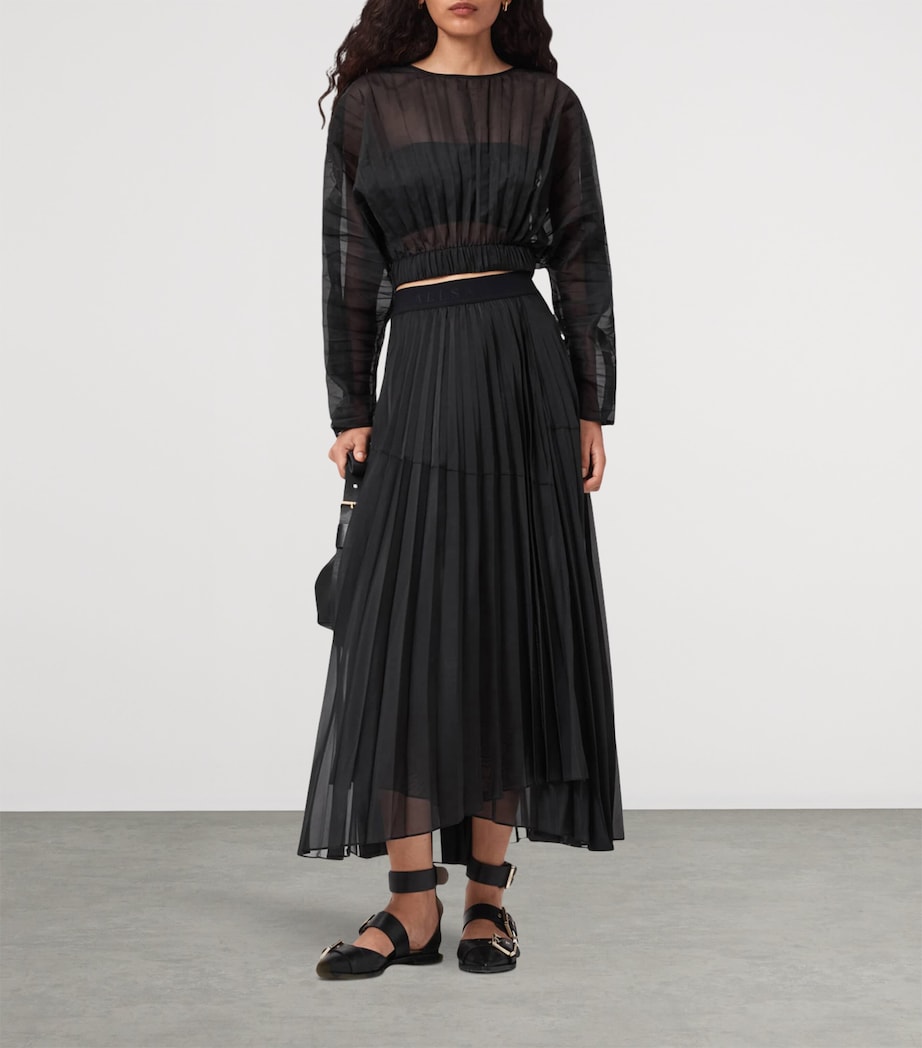 Pleated Micaela Maxi Skirt BLACK Image 2