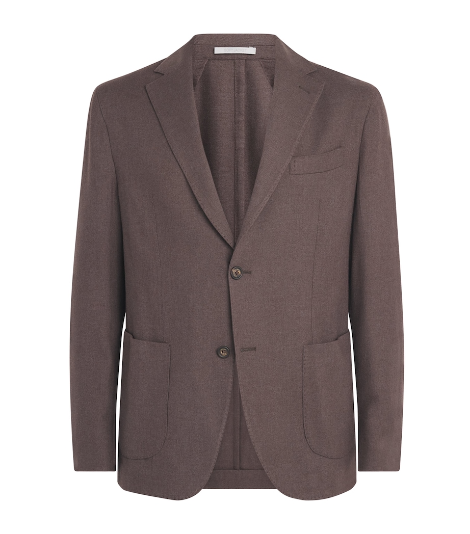 Eleventy Mens Silk-Cashmere Unstructured Blazer Moro Image 1