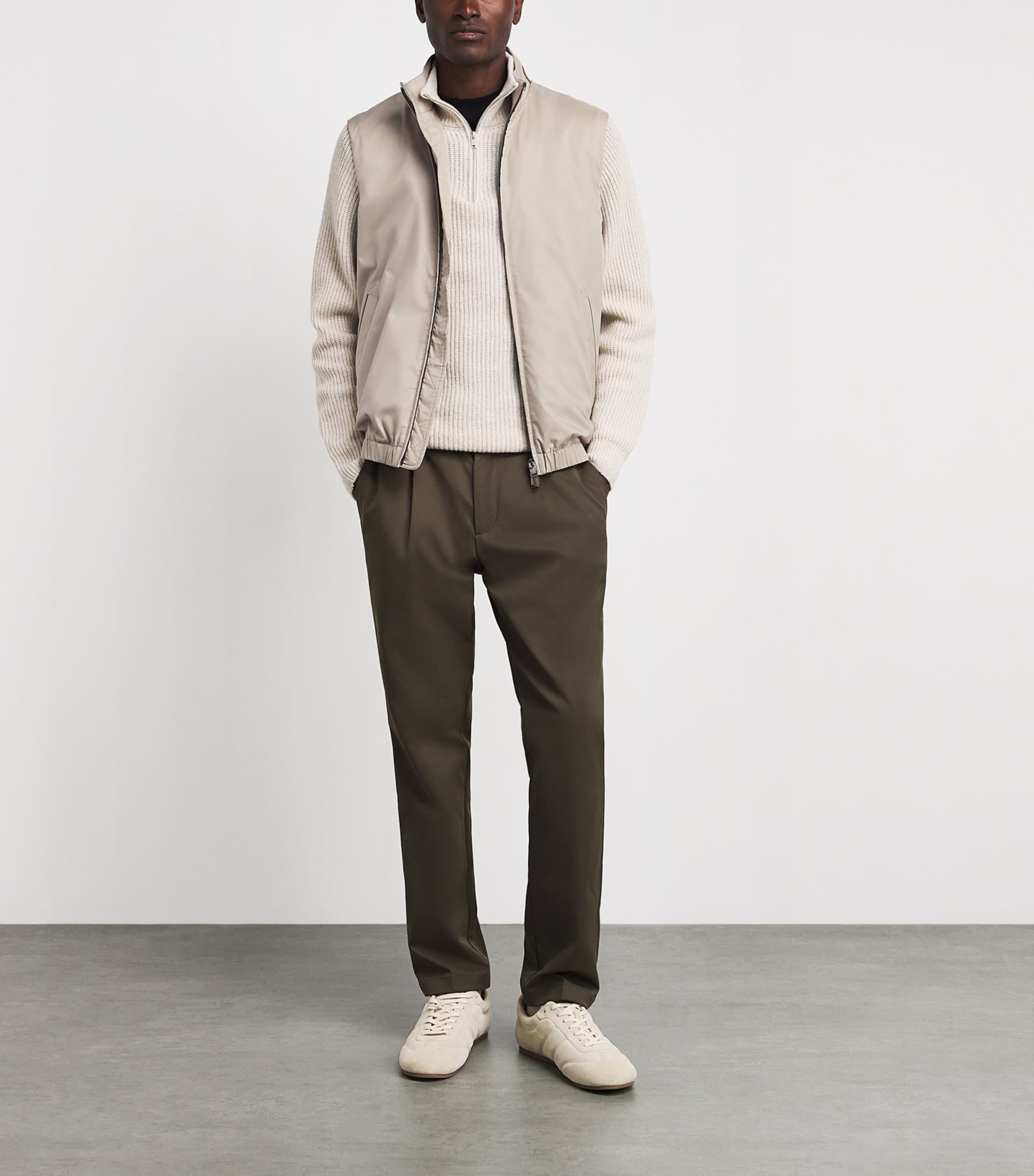 Canali Mens High-Neck Gilet Grey Image 2