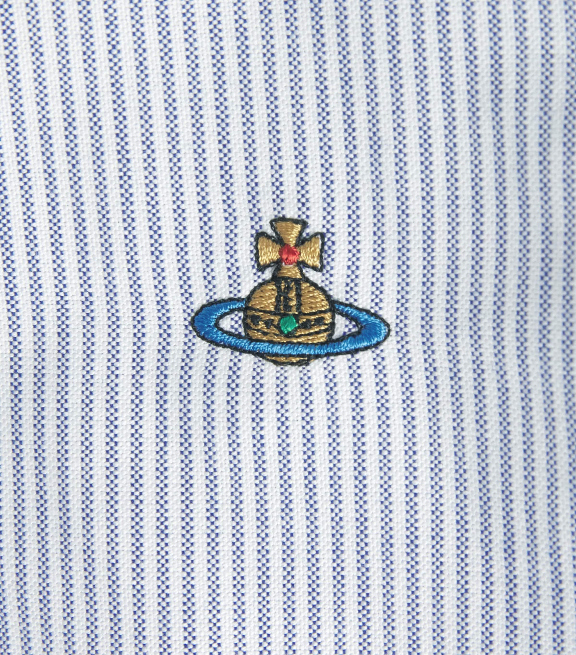 Vivienne Westwood Mens Organic Cotton Two-Button Krall Shirt Ink Stripe Image 6