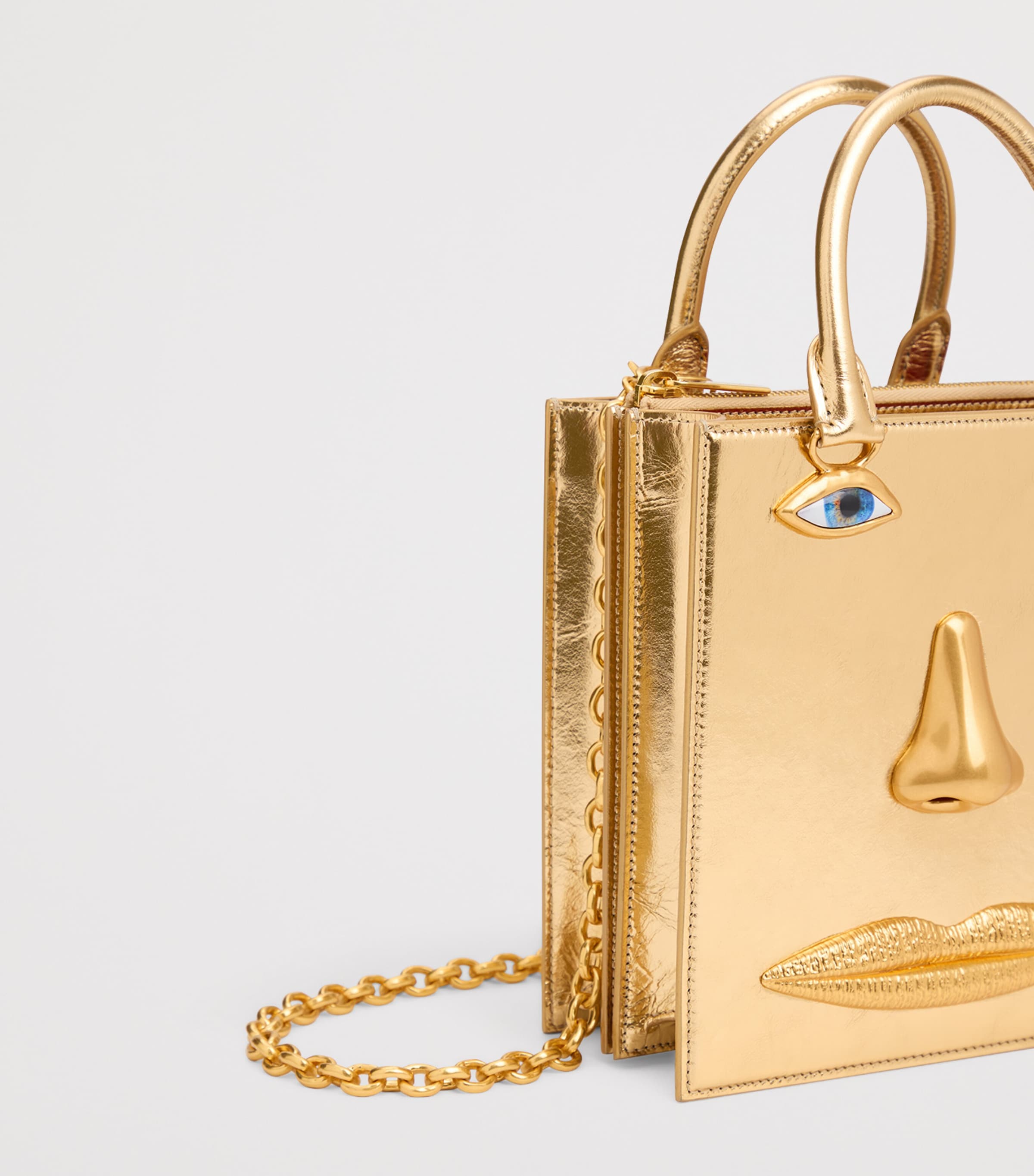 Leather Anatomy Top-Handle Bag 001GOLD Image 3