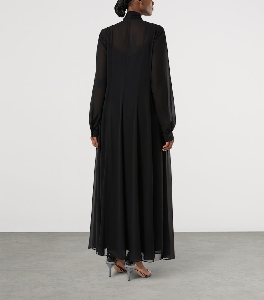 Marina Rinaldi Womens Embellished Pussybow Maxi Dress Black Image 3