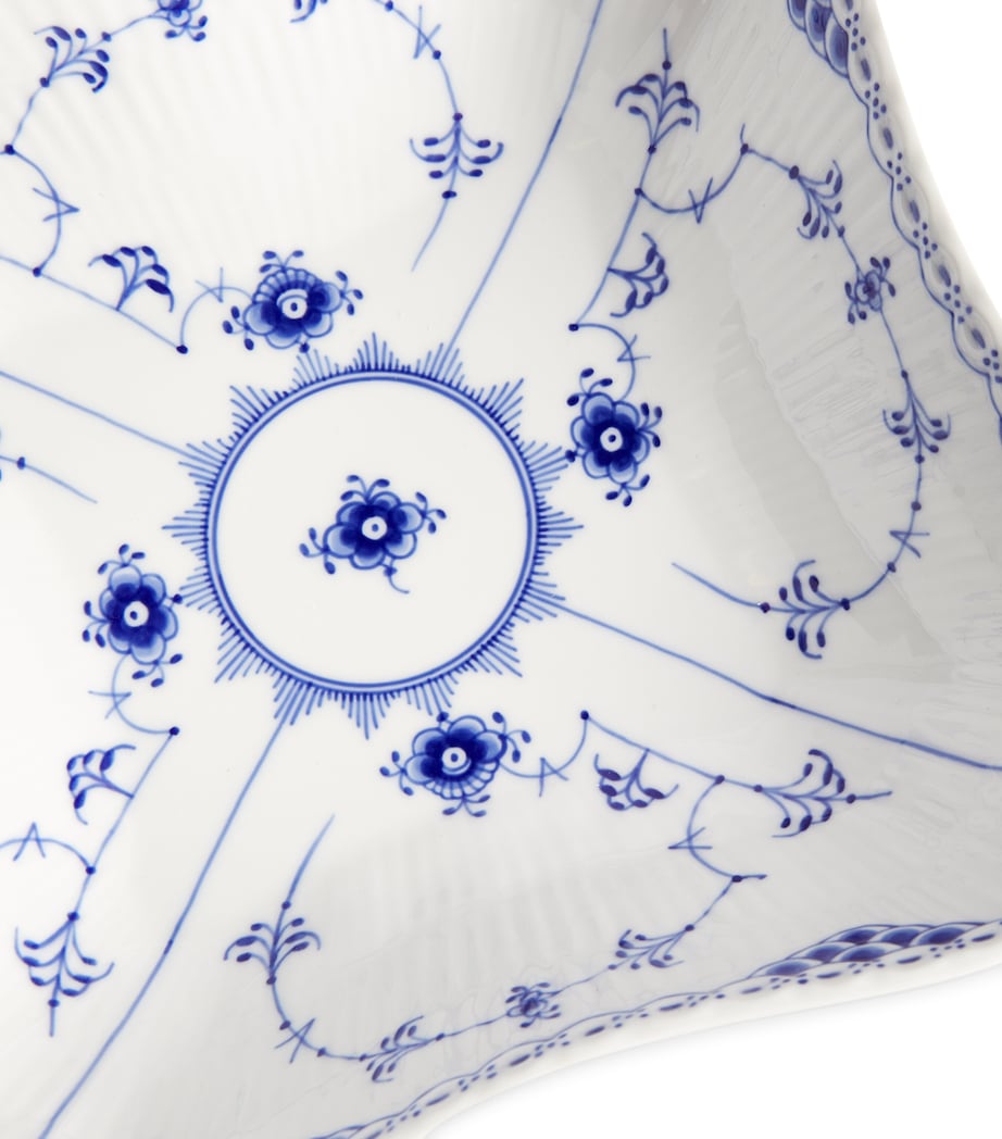 Blue Fluted Half Lace Square Bowl (21cm) BLUE Image 4