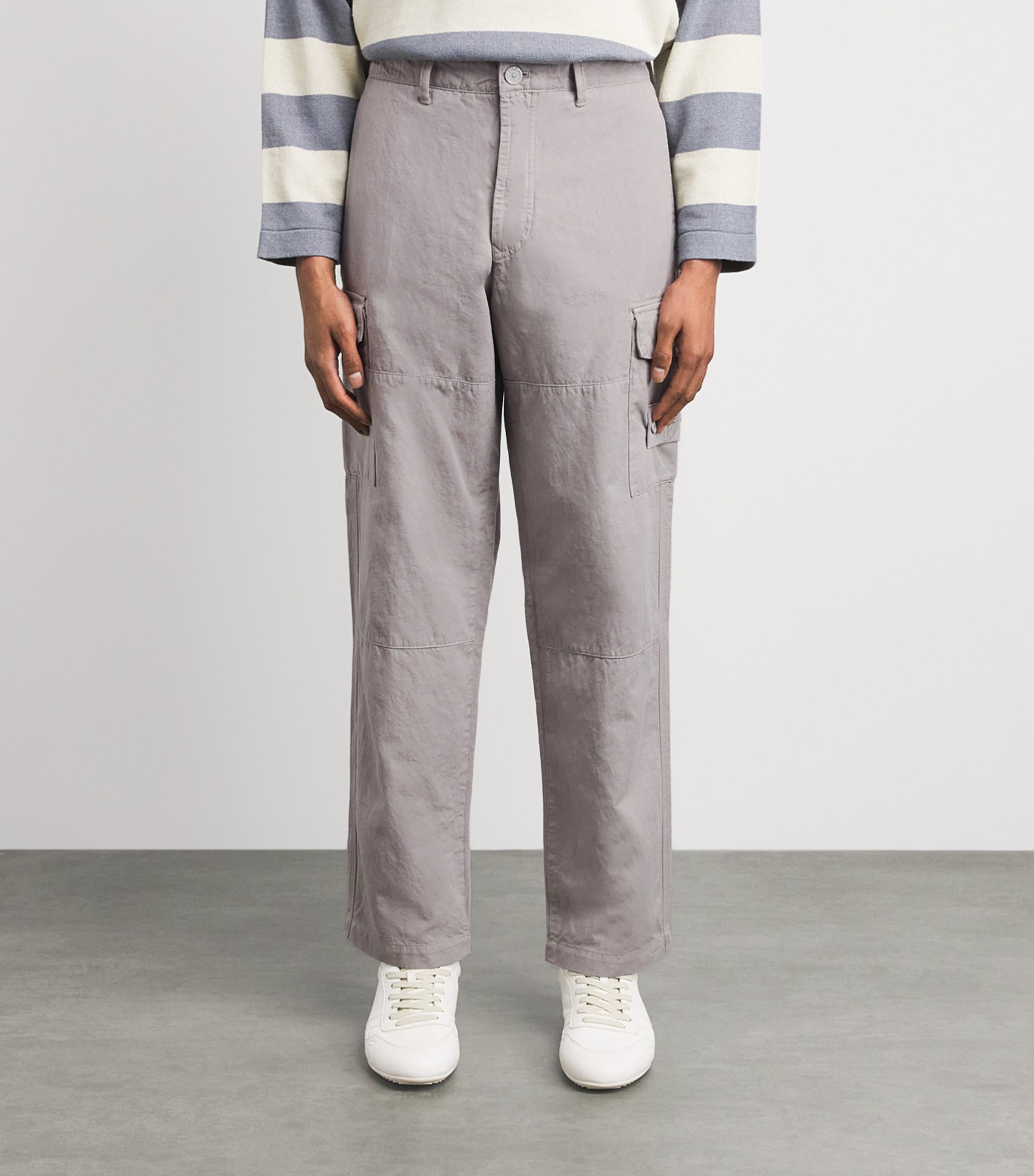 Stone Island Mens Cotton-Canvas All-Weather Ghost Trousers Image 4