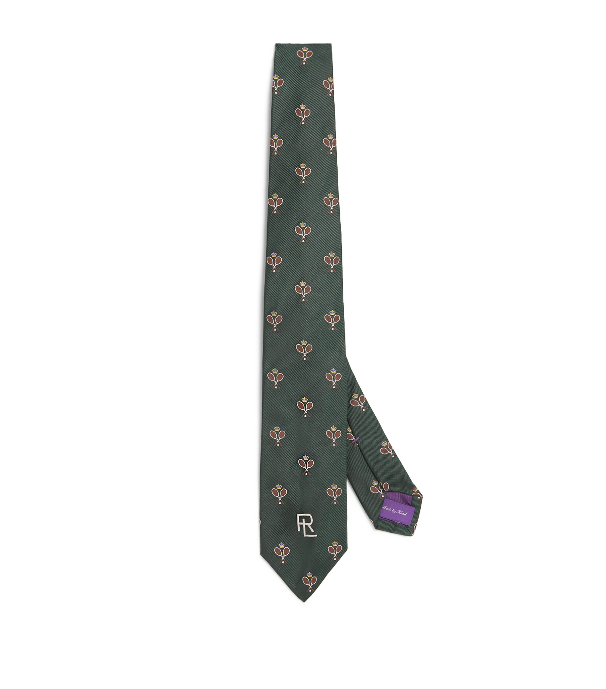 Ralph Lauren Purple Label Green x Wimbledon Silk Tennis Club Tie