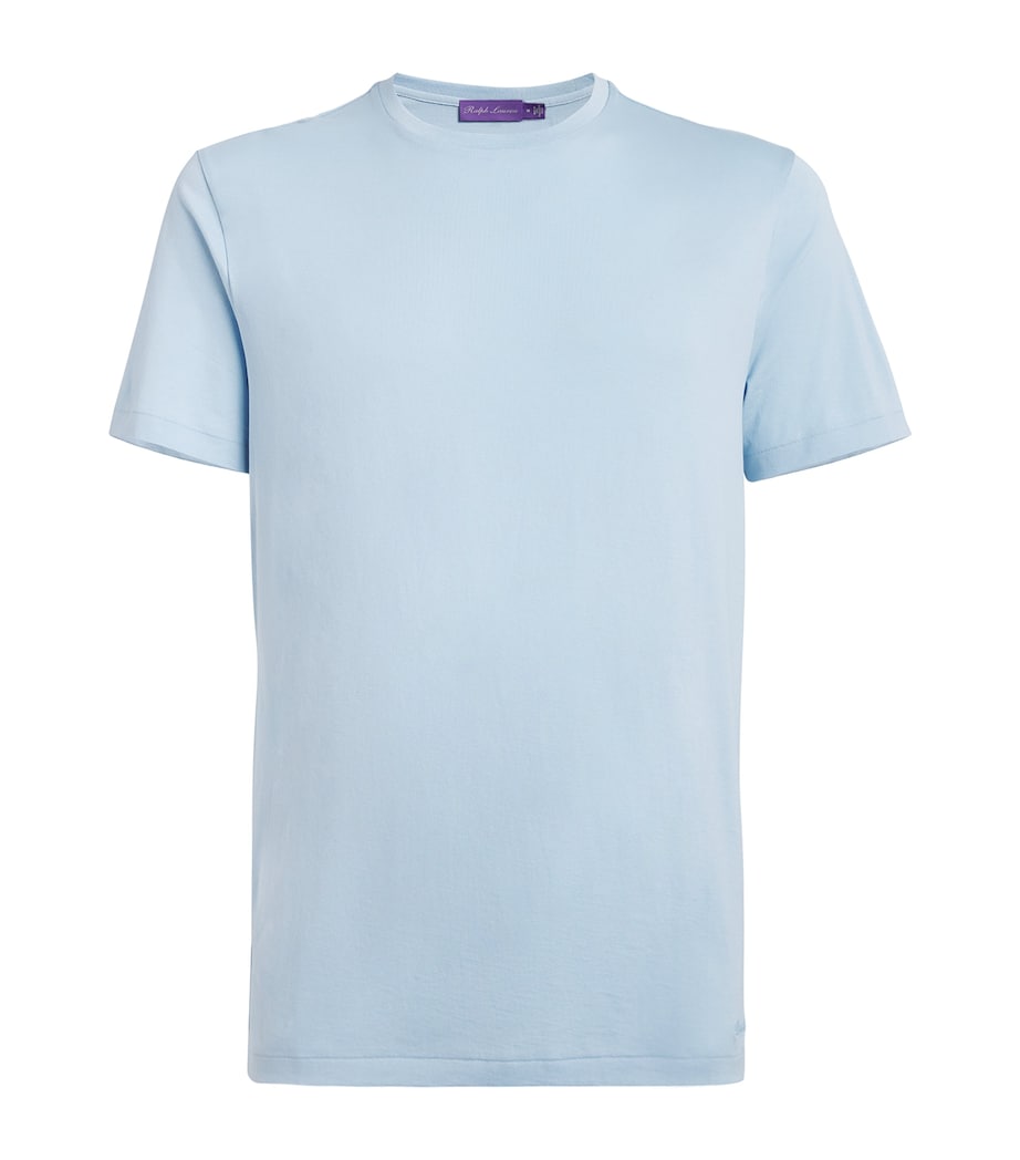Ralph Lauren Purple Label Mens Cotton T-Shirt Chambray Blue Image 1