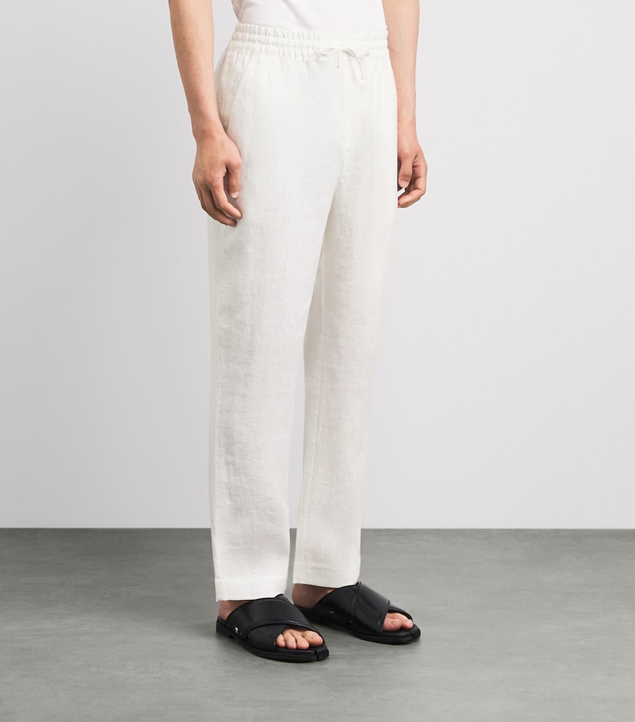 CHÉ Mens Linen Avila Drawstring Chinos White Image 4