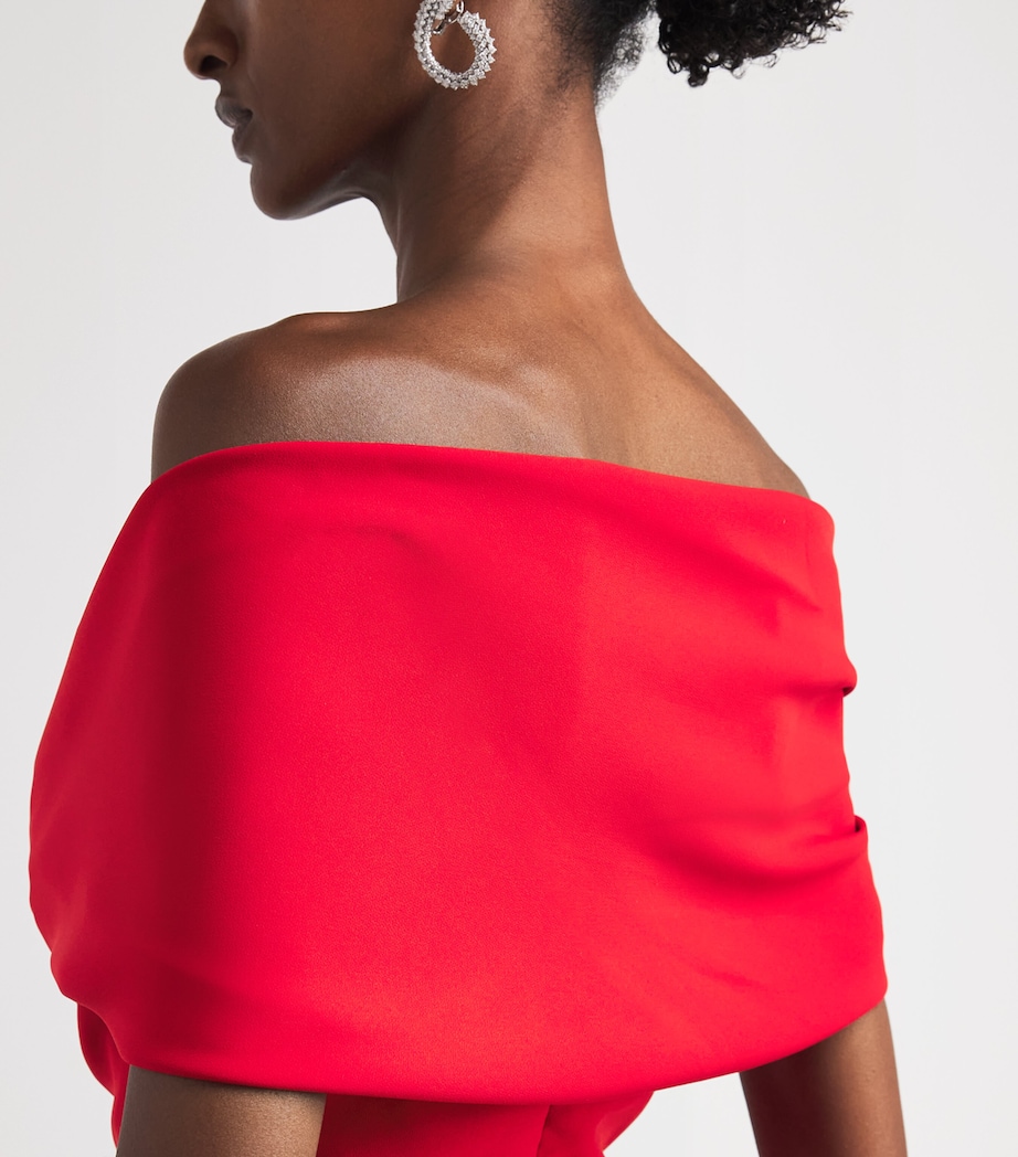 Carolina Herrera Womens Off-the-Shoulder Sofia Gown Red Image 3