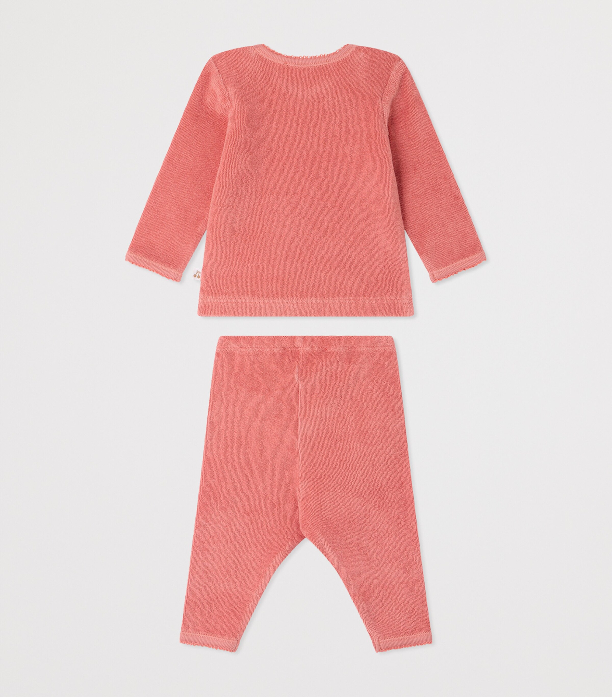 Bonpoint Organic Cotton Top and Trousers Set (1-18 Months) Rose Fard Image 2