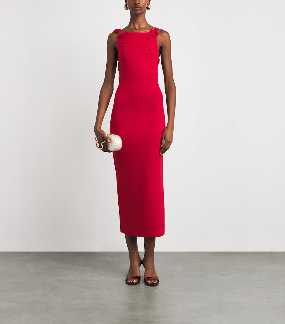 Cult Gaia Womens Knitted Giuliana Midi Dress Vermilion Image 2
