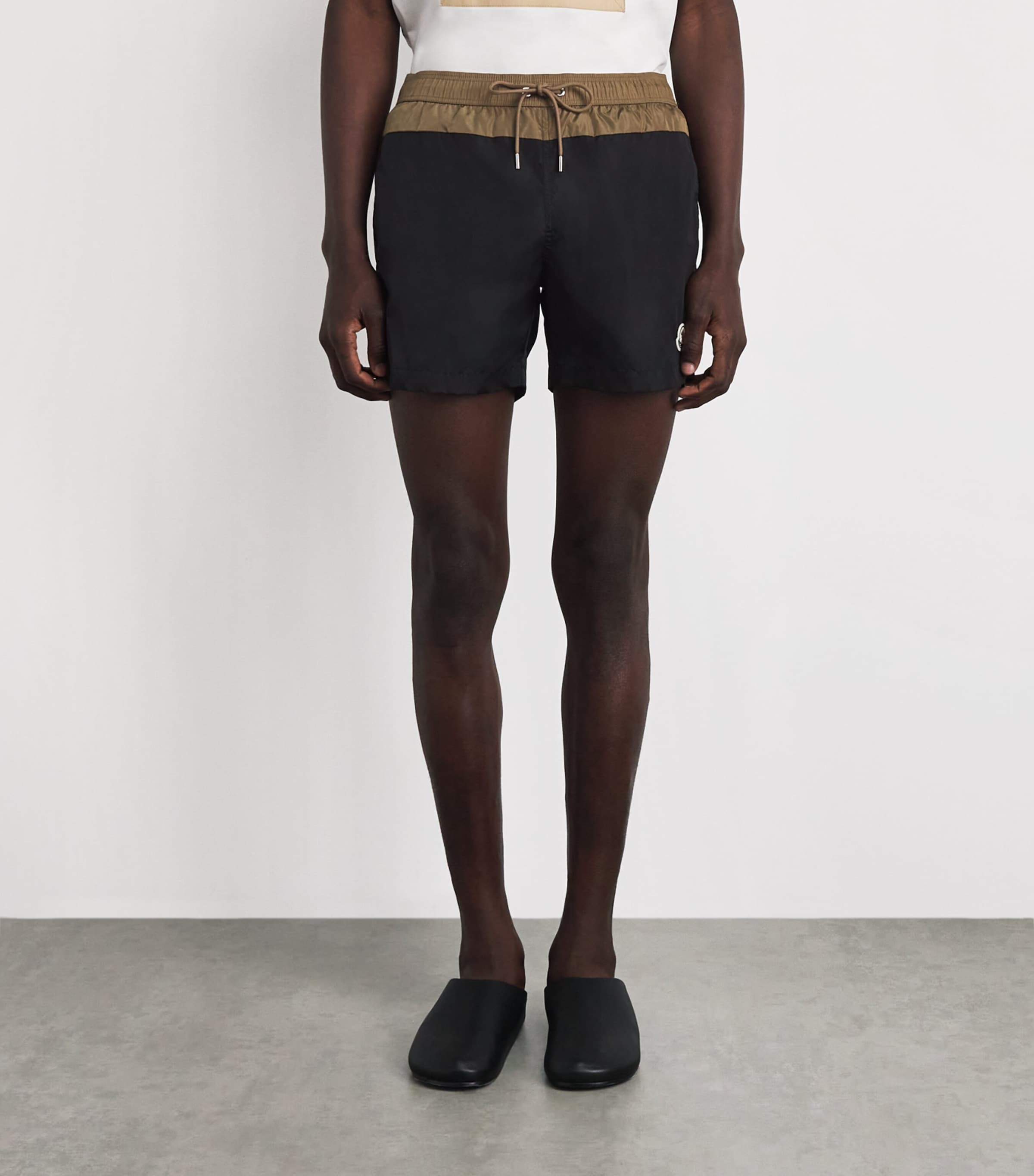 Moncler Mens Logo Contrast Panel Swim Shorts Image 4