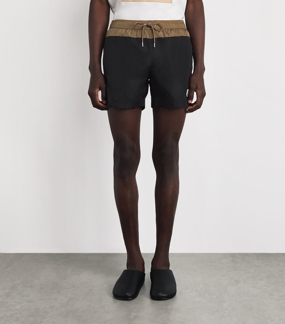 Moncler Mens Logo Contrast Panel Swim Shorts Image 4
