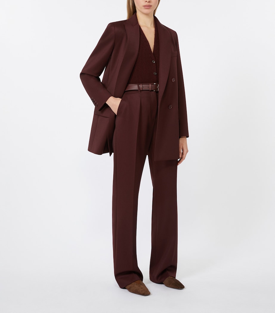 Wool Double-Breasted Blazer CHERRY Image 3