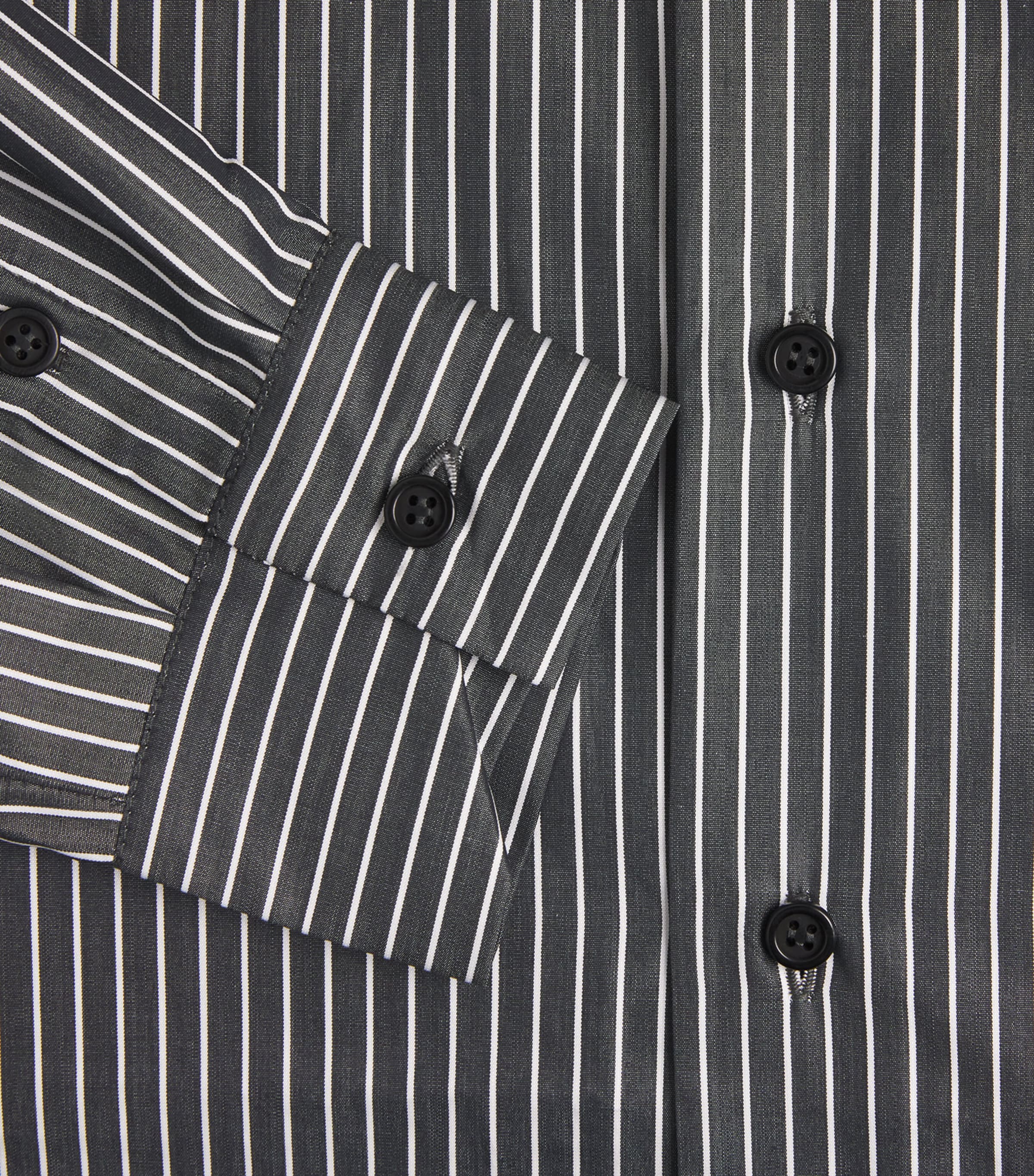 Eskandar Womens Wide Stripe A-Line Shirt Charcoal Image 6