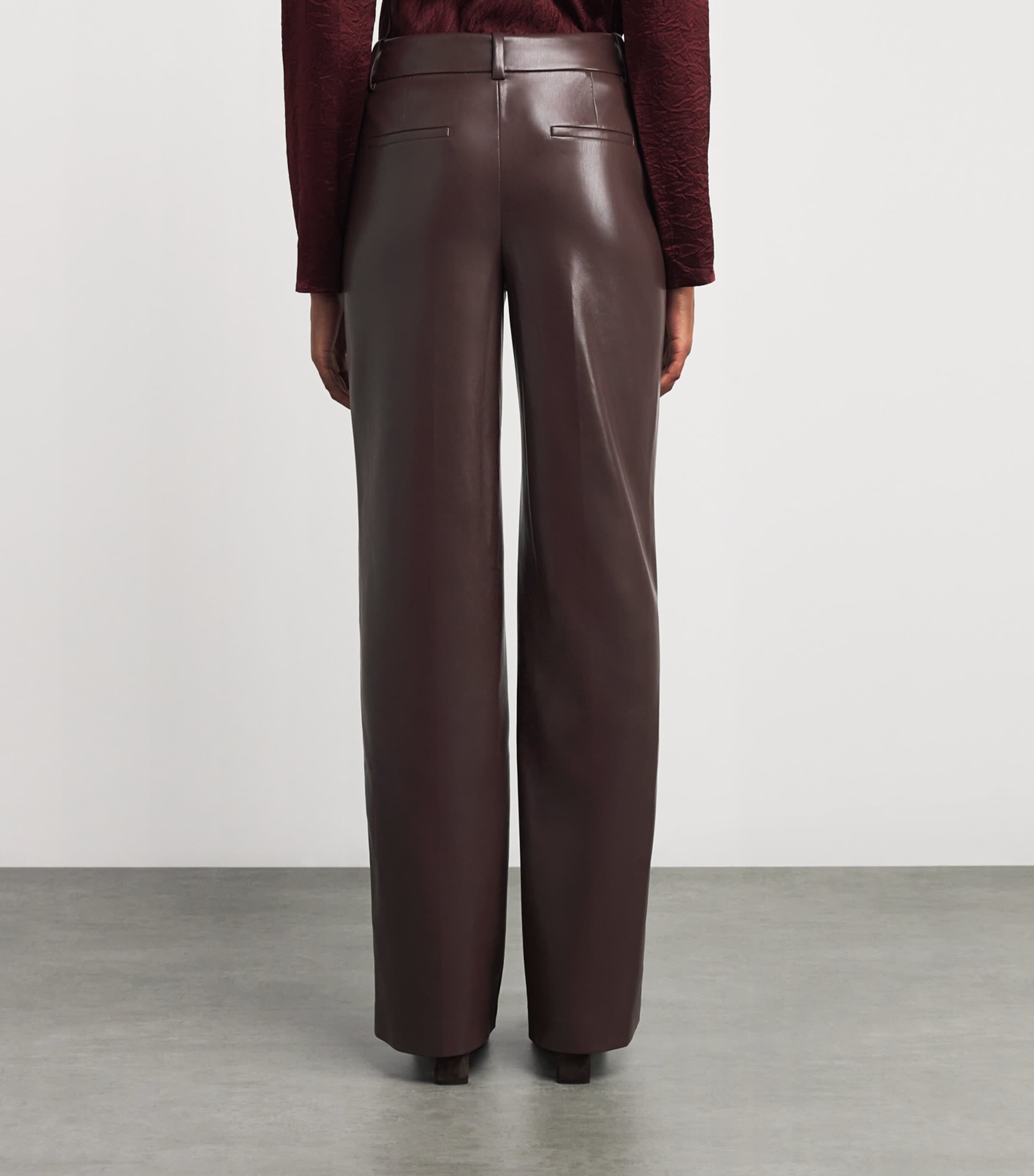 Vegan Leather Alexander Trousers DARK CHOCOLATE C201 Image 4