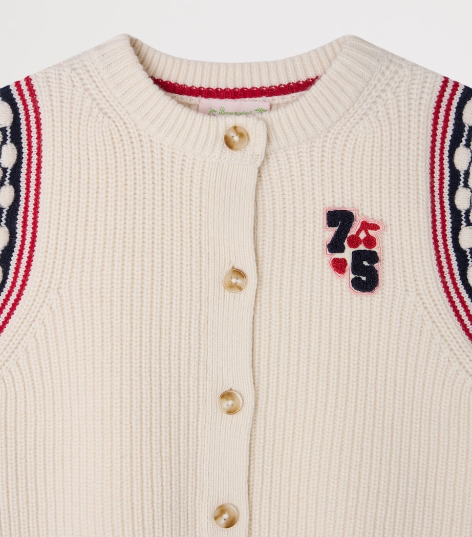 Bonpoint Wool-Blend Cardigan (4-8 Years) Ecru Image 3