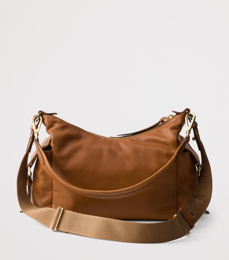 Prada Womens Large Nappa Leather Explore Shoulder Bag Brown Image 5