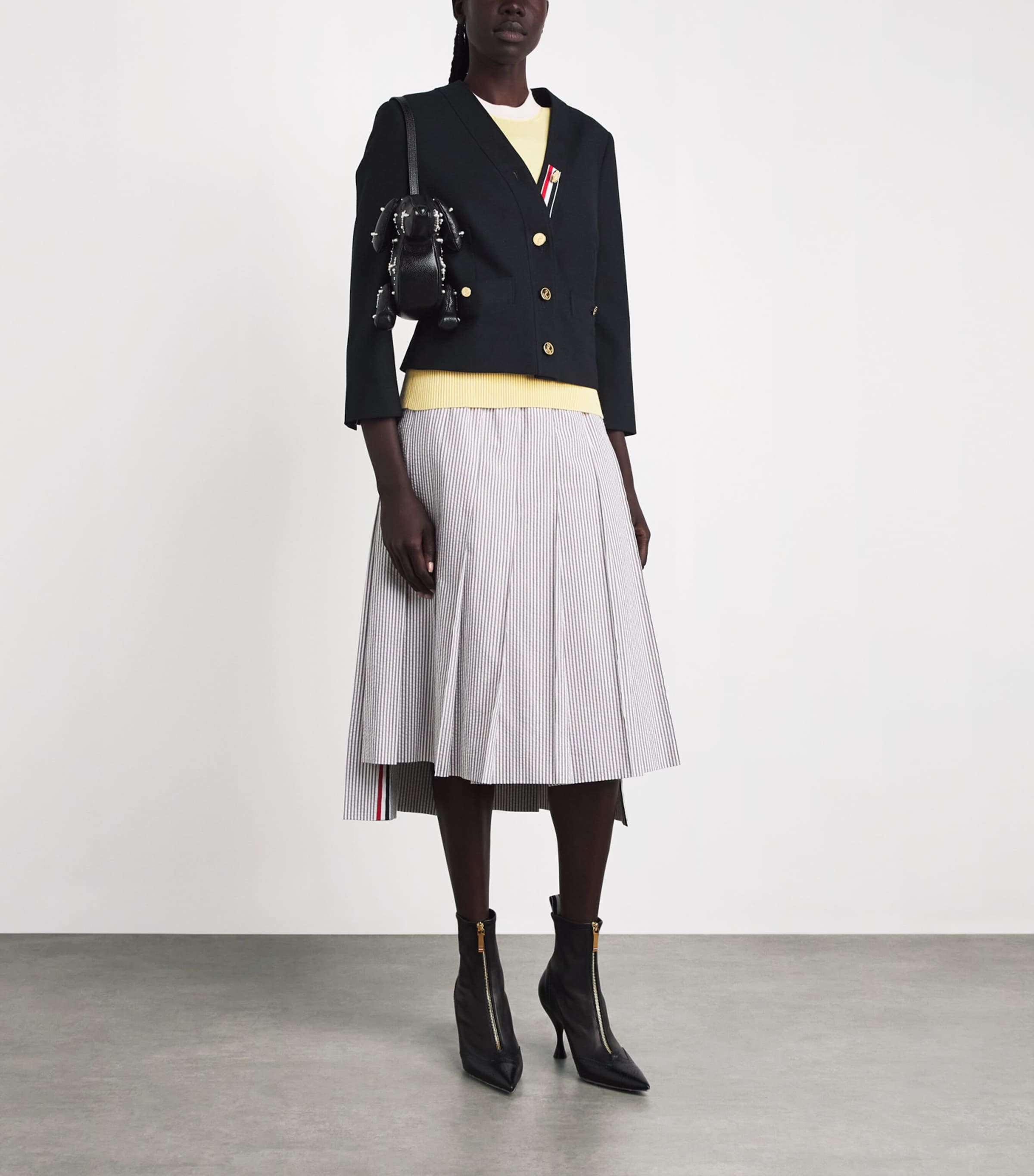 Thom Browne Womens Virgin Wool Jacket Navy Image 2