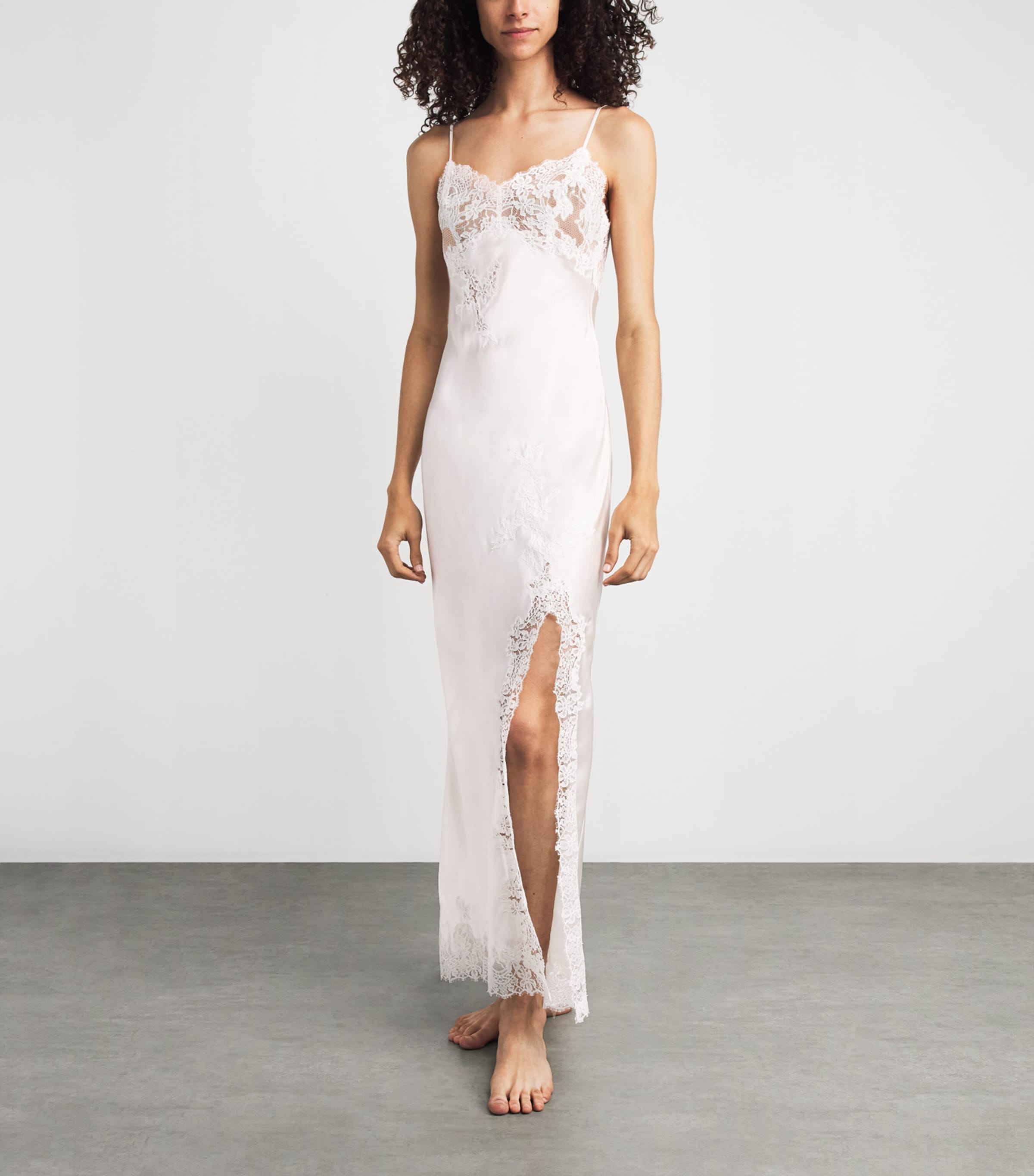 Rosamosario Womens Silk Fatima the Bride Slip Dress White Image 2
