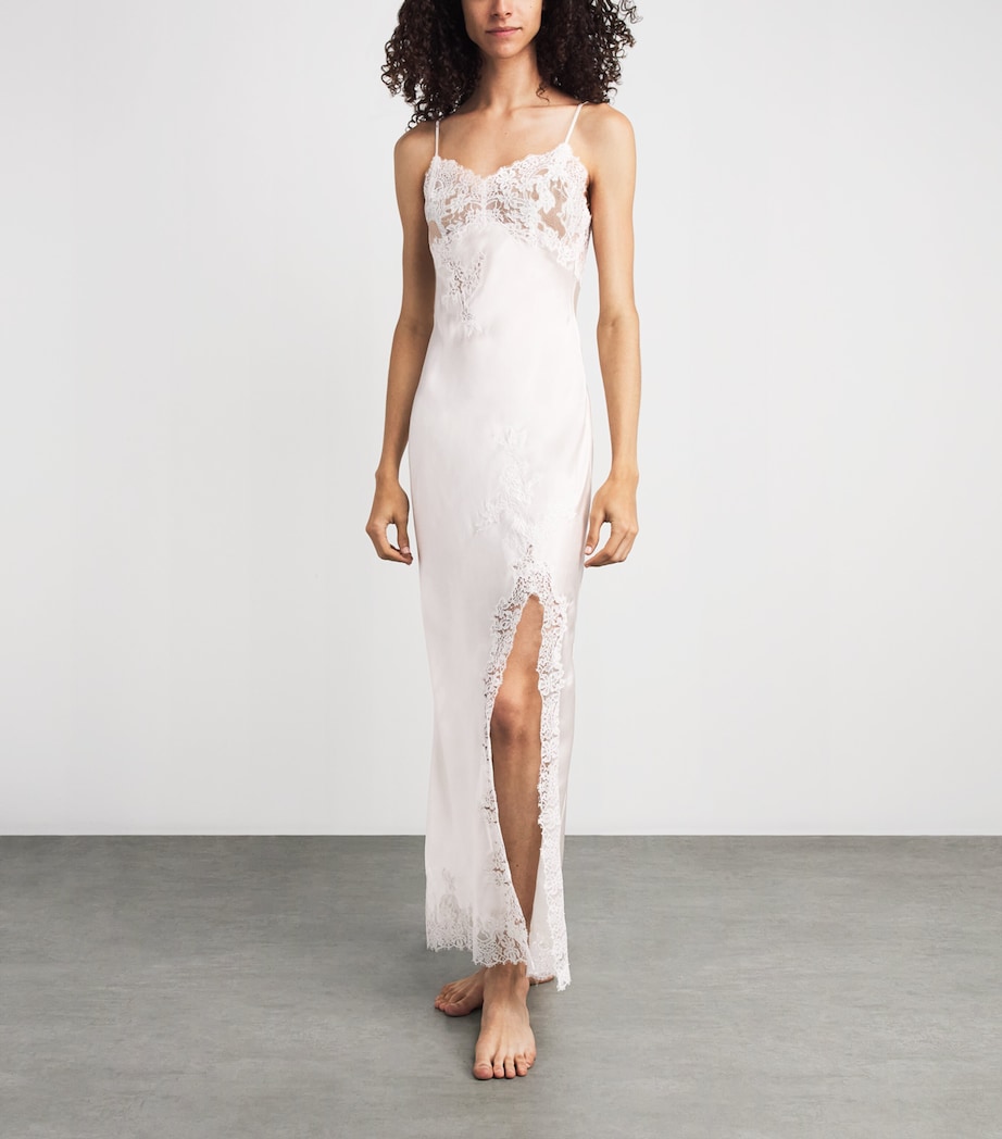 Rosamosario Womens Silk Fatima the Bride Slip Dress White Image 2