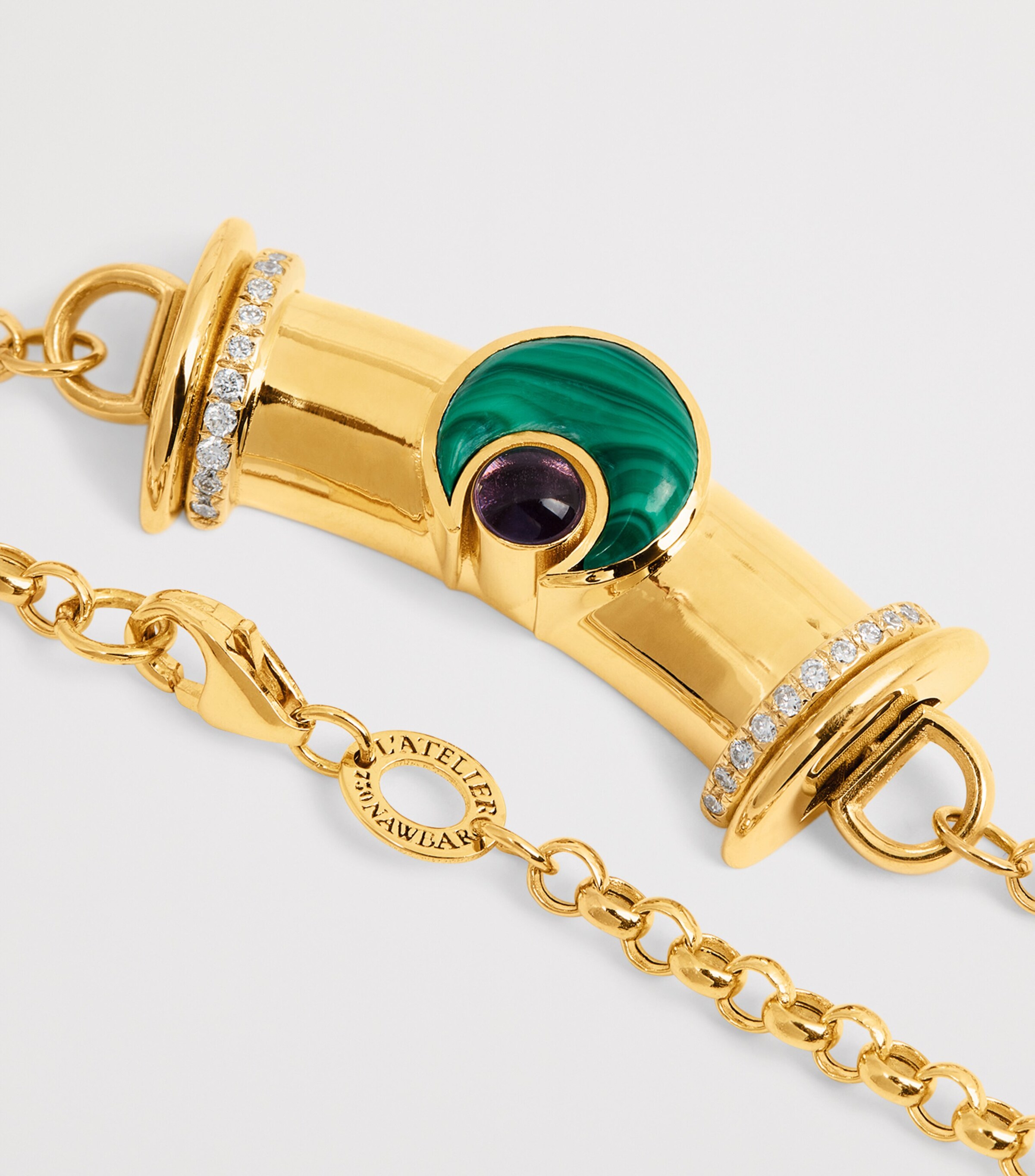L'ATELIER NAWBAR Yellow Gold, Diamond and Mixed Stone Lot N*91 Warrior Moon Necklace Yellow Gold Image 5
