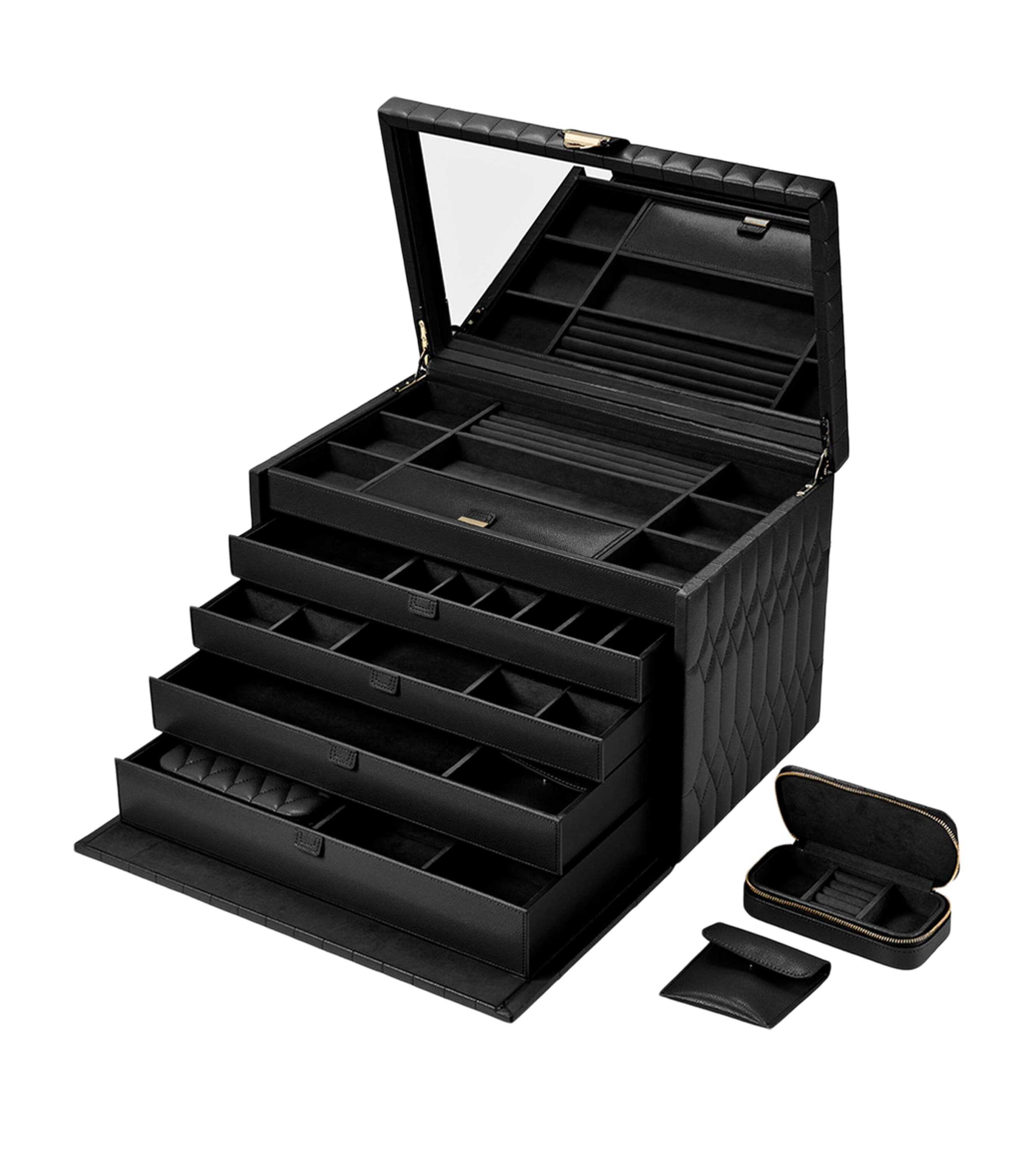 WOLF Extra-Large Lauren Jewellery Box Black Image 3